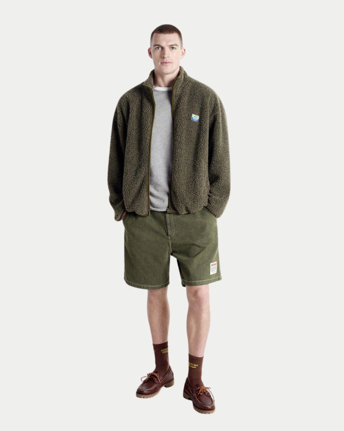 American Vintage Hoktown Fleece Jacket Green — Polyester | Stuen Store Tilburg