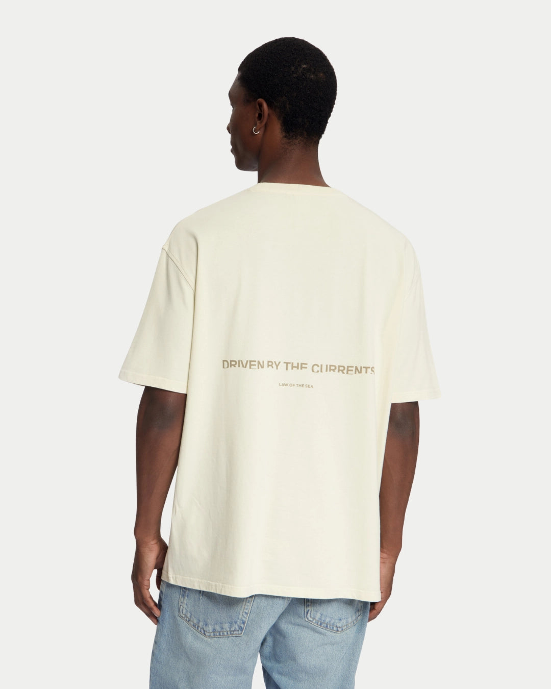 Law Of The Sea Aqualis T-shirt Almond Milk, Loose fit wit t-shirt van katoen | Stuen Store Tilburg