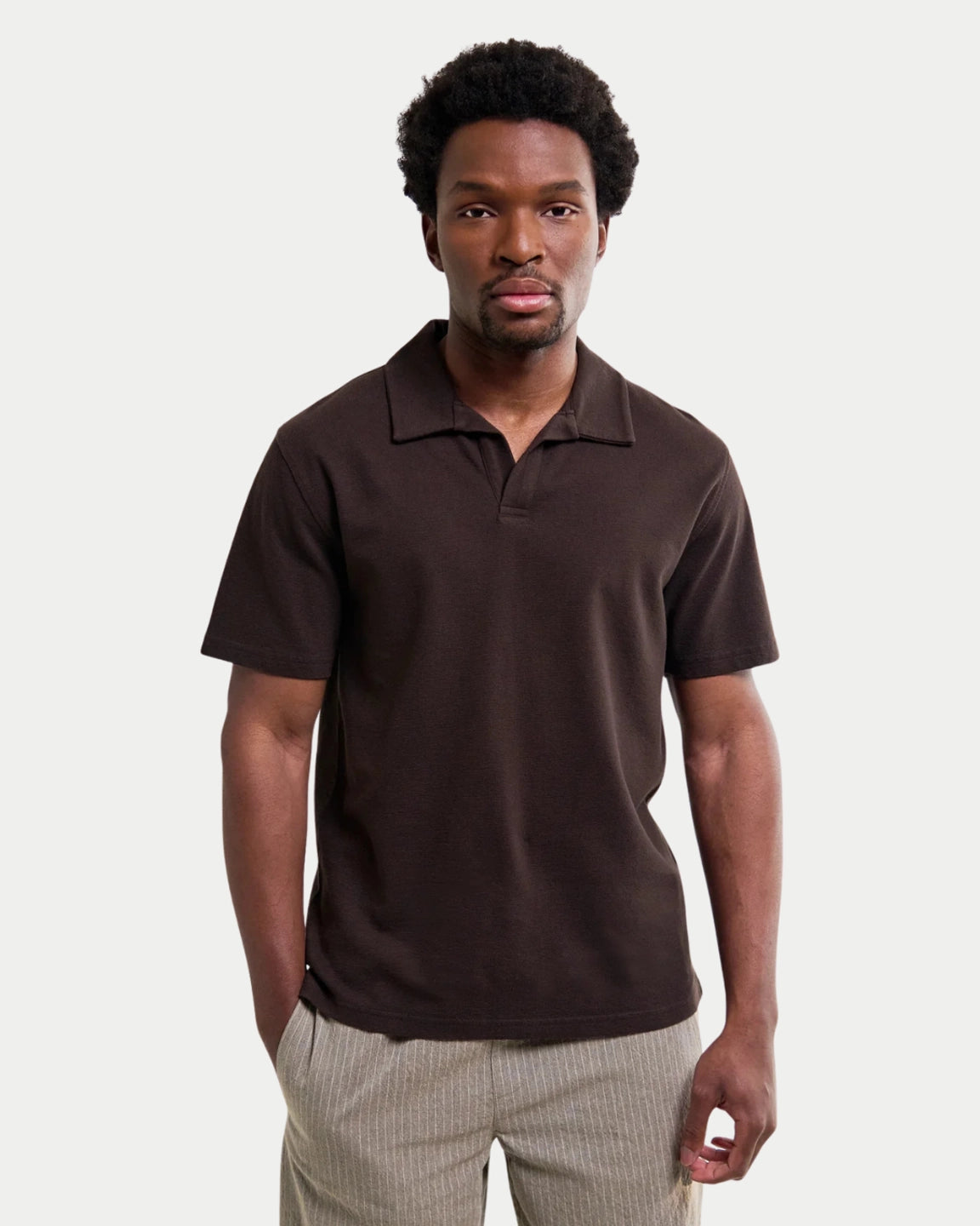 Wax London Atwood SS Jolt Polo Dark Brown - Stuen Store Tilburg | De beste herenkleding en -accessoires in Tilburg