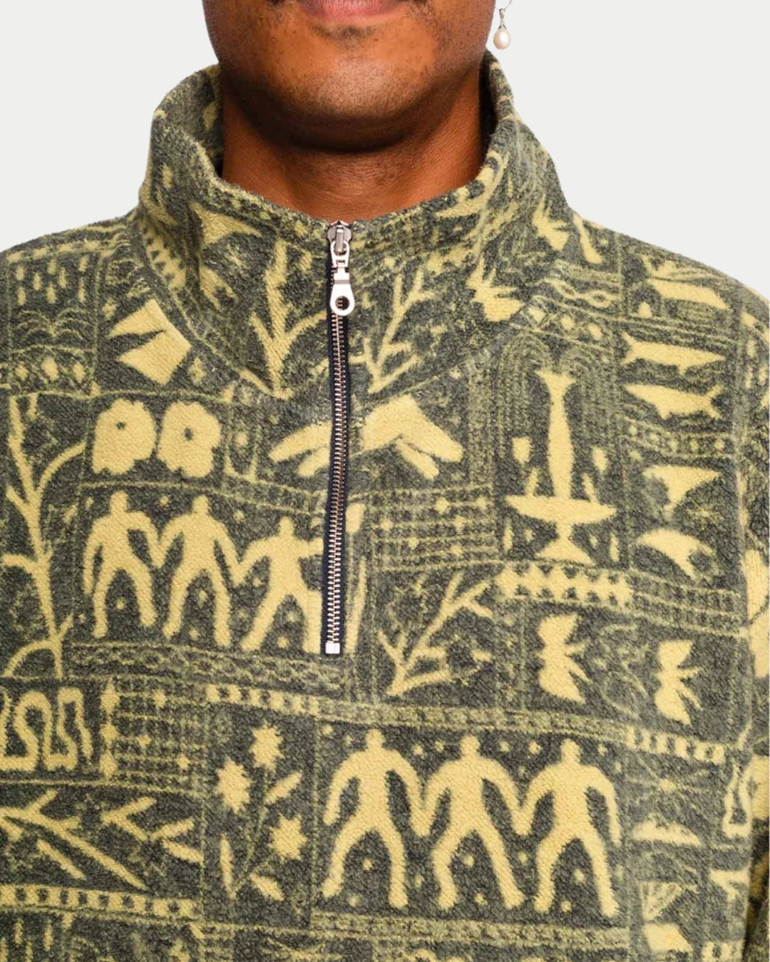 Olow Bangor Fleece Sweat Kobling Green, Groene sweater | Stuen Store Tilburg