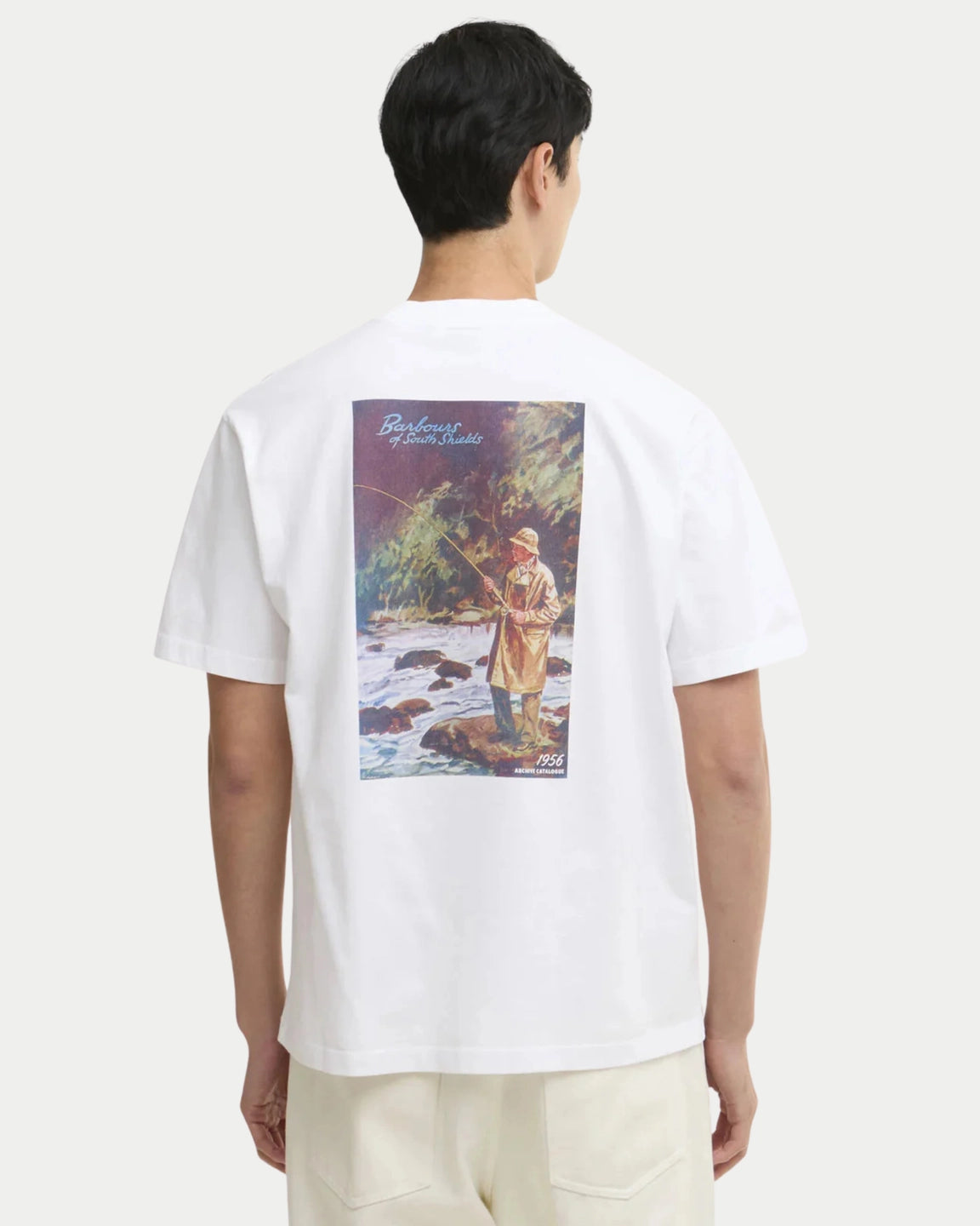 Barbour 1956 Archive Oversized T-Shirt White — Oversized, 100% katoen T-shirts | Stuen Store Tilburg
