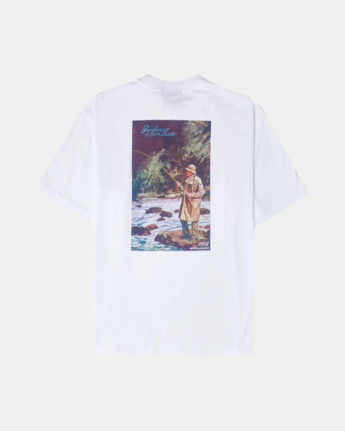 Barbour 1956 Archive Oversized T-Shirt White — Oversized, 100% katoen T-shirts | Stuen Store Tilburg