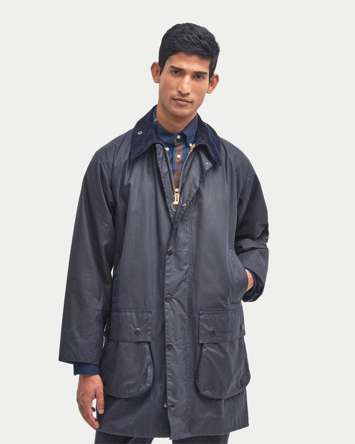 Barbour Border ネイビーイングランド製 C42/107CM激レア❗️ Border® Waxed Jacket Navy