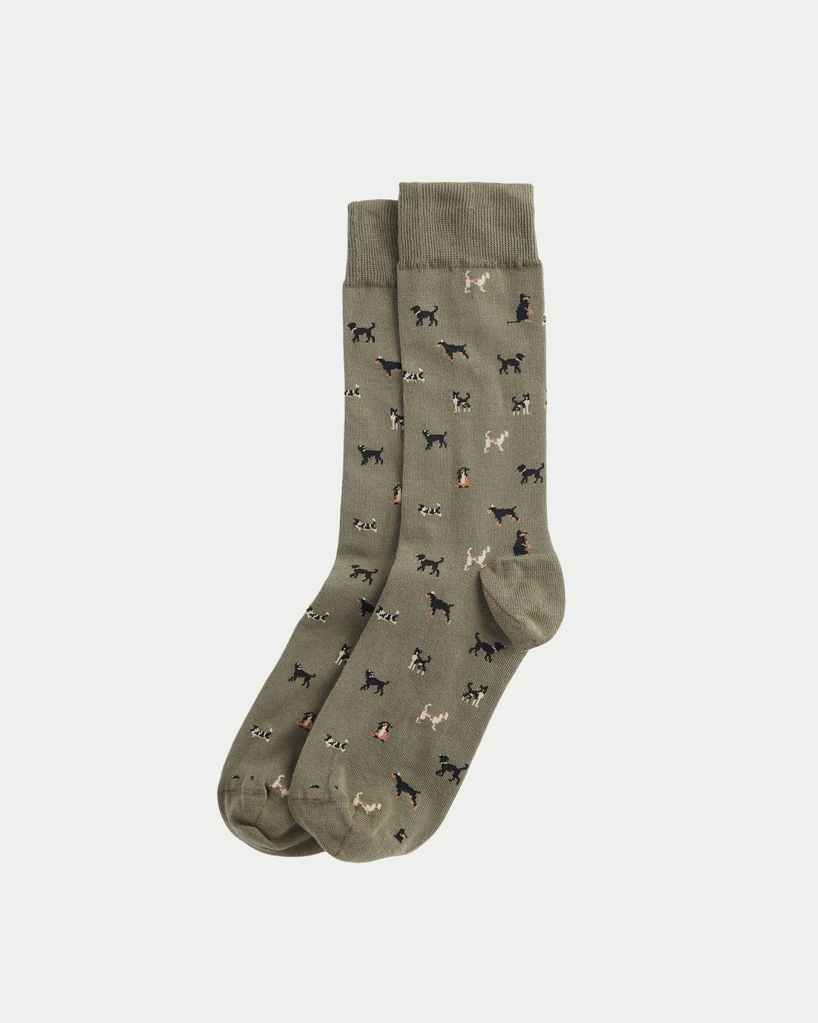 Barbour Mavin Socks Mid Olive Dogs — Zo hebben deze olijfkleurige sokken jachthonden in | Stuen Store Tilburg