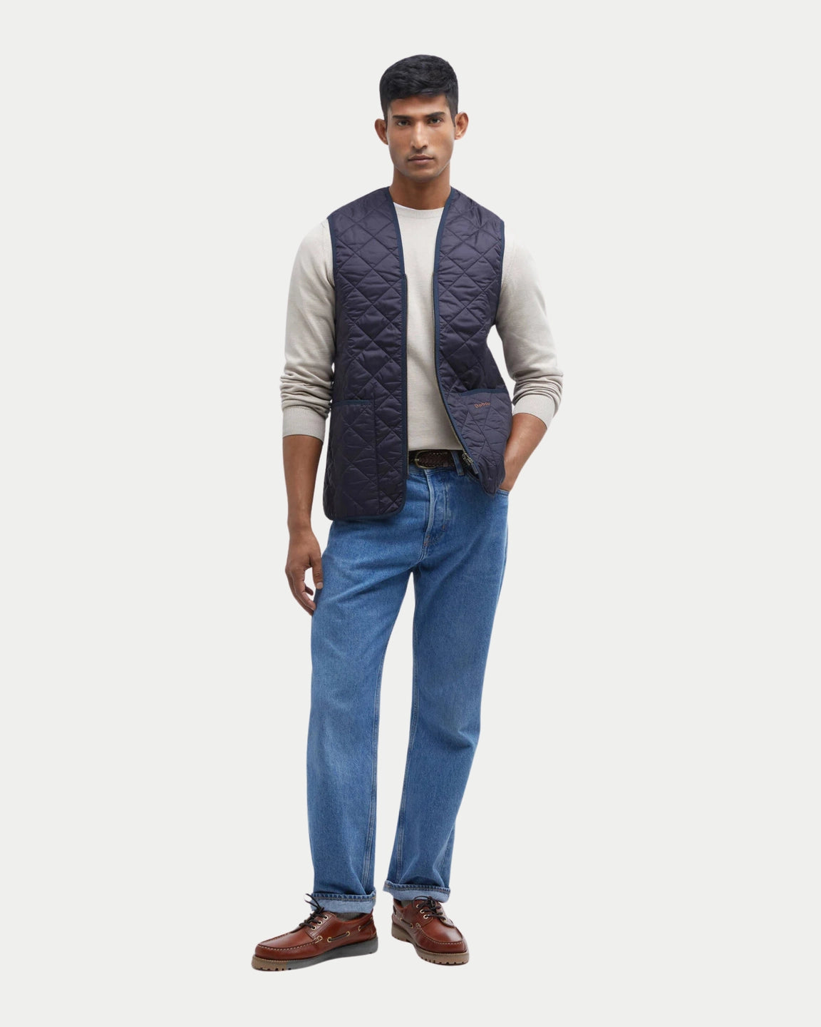 Quilted Zip-In Liner Navy