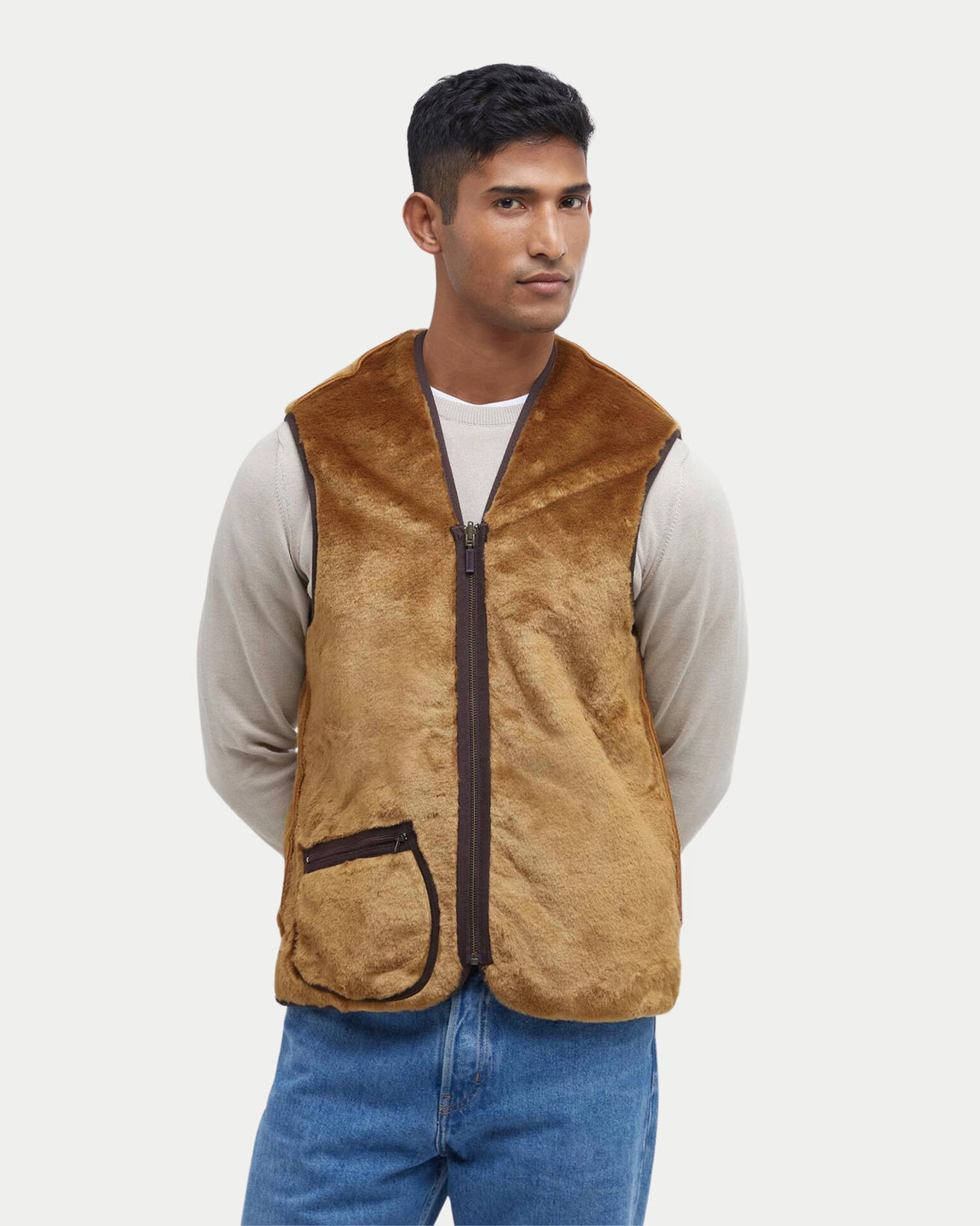 Barbour Warm Pile Zip-In Liner Classic Brown | Stuen Store Tilburg