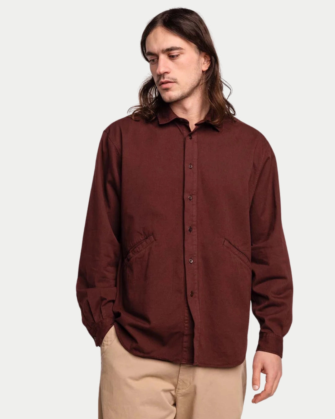 Olow Brook Shirt Chocolat, Bruin overhemd | Stuen Store Tilburg
