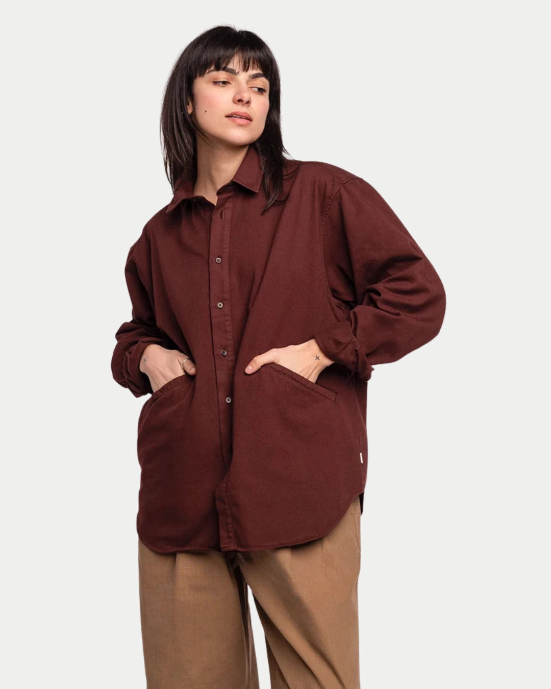 Olow Brook Shirt Chocolat, Bruin overhemd | Stuen Store Tilburg