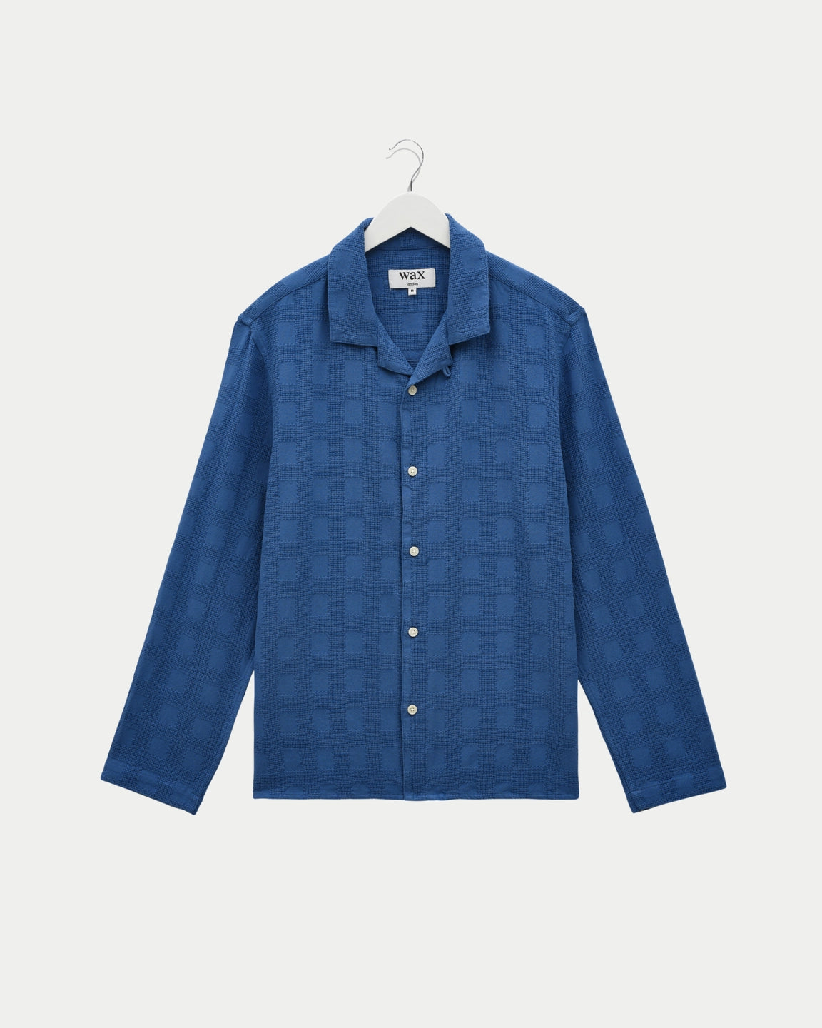 Wax London Corey Shirt Cotton Dobby Check Blue - Stuen Store Tilburg | De beste herenkleding en -accessoires