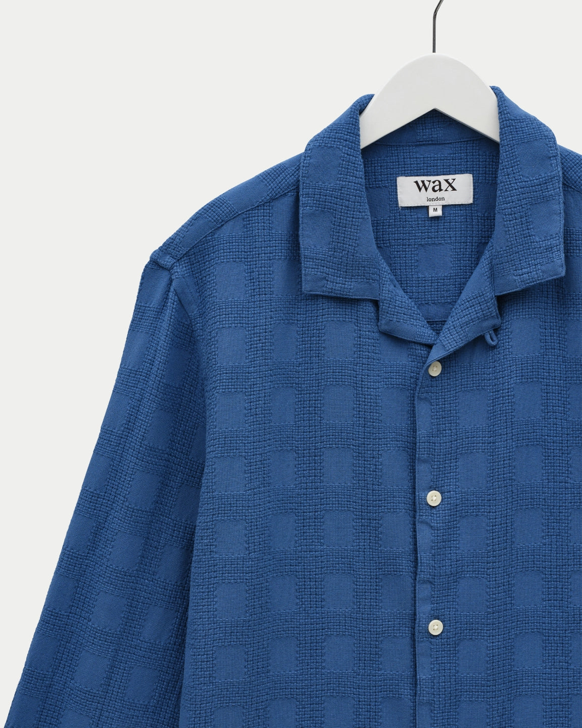 Wax London Corey Shirt Cotton Dobby Check Blue - Stuen Store Tilburg | De beste herenkleding en -accessoires