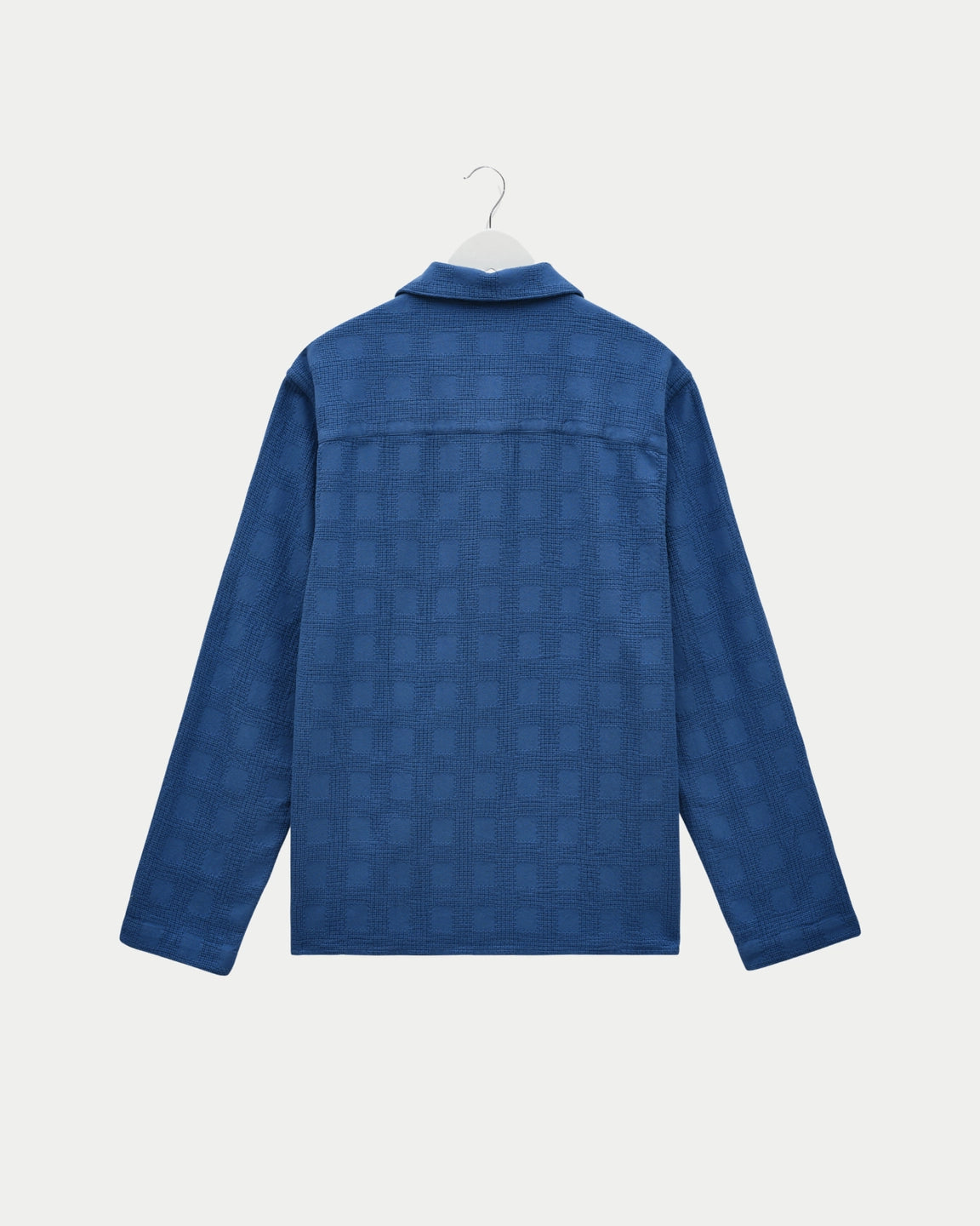 Wax London Corey Shirt Cotton Dobby Check Blue - Stuen Store Tilburg | De beste herenkleding en -accessoires