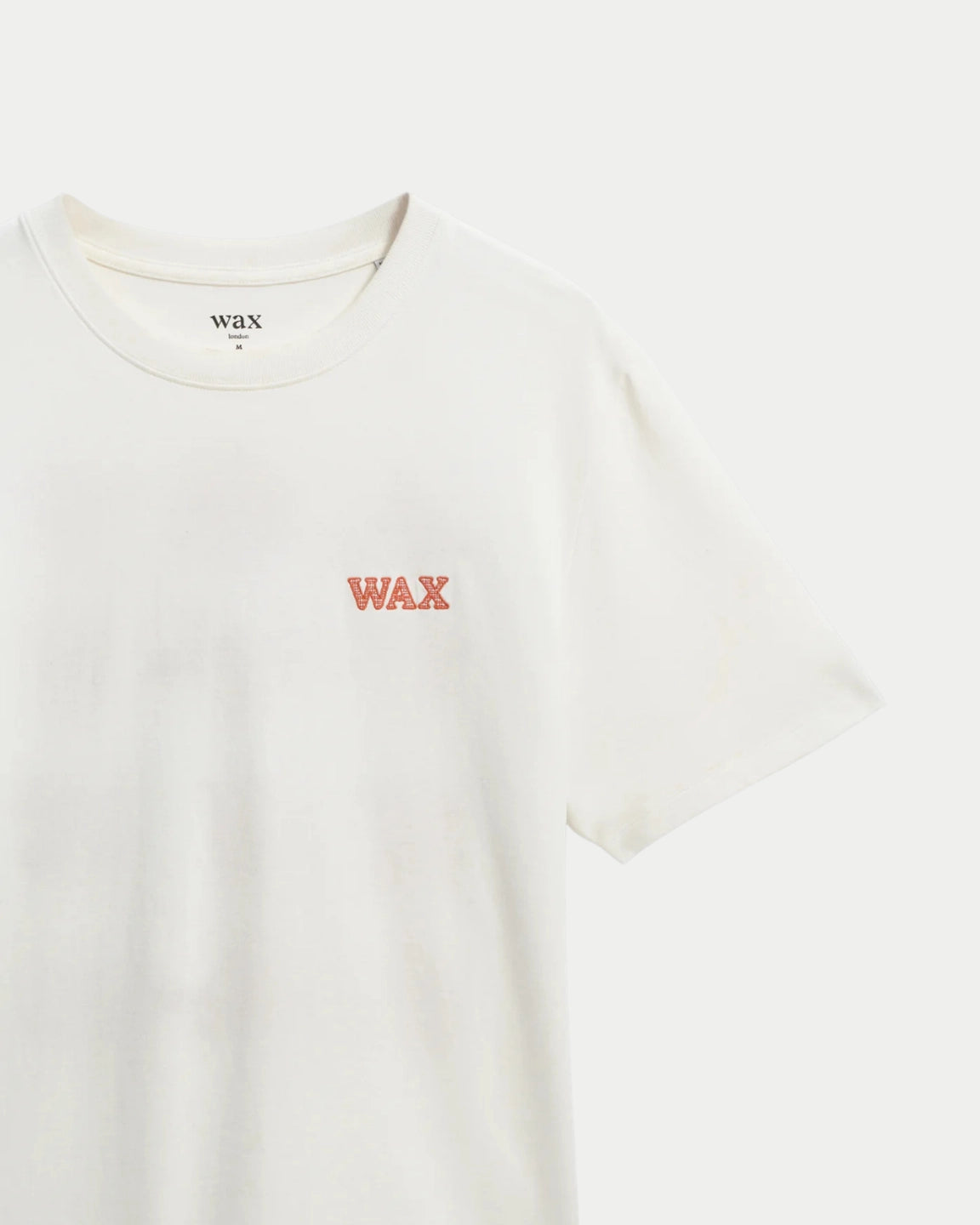 Wax London Dean Tee Grid Logo Embroidery Ecru / Rust - Stuen Store Tilburg | De beste herenkleding en -accessoires in Tilburg