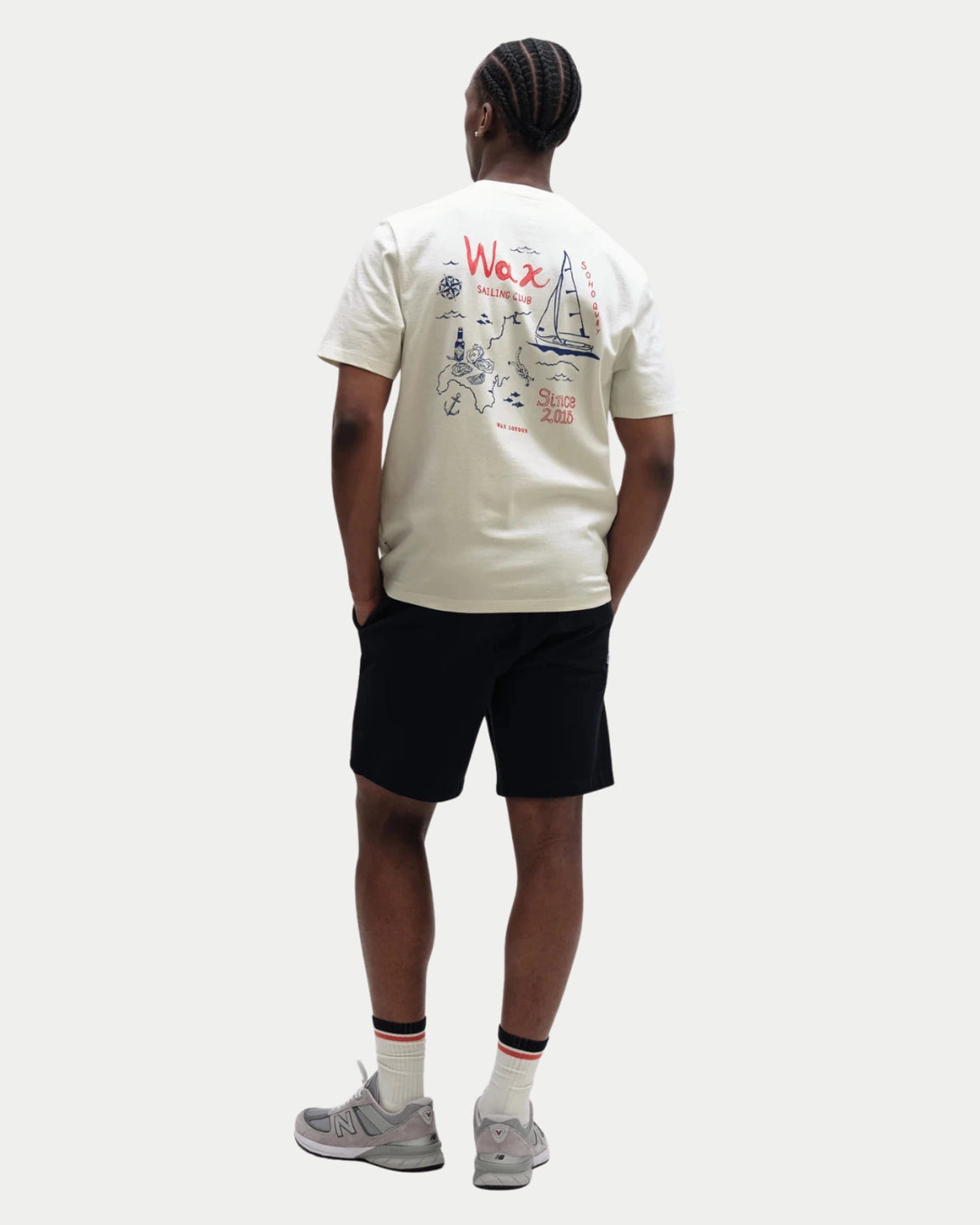 Wax London Dean Tee Sailing Map Print Off White Multi - Stuen Store Tilburg | De beste herenkleding en -accessoires in Tilburg