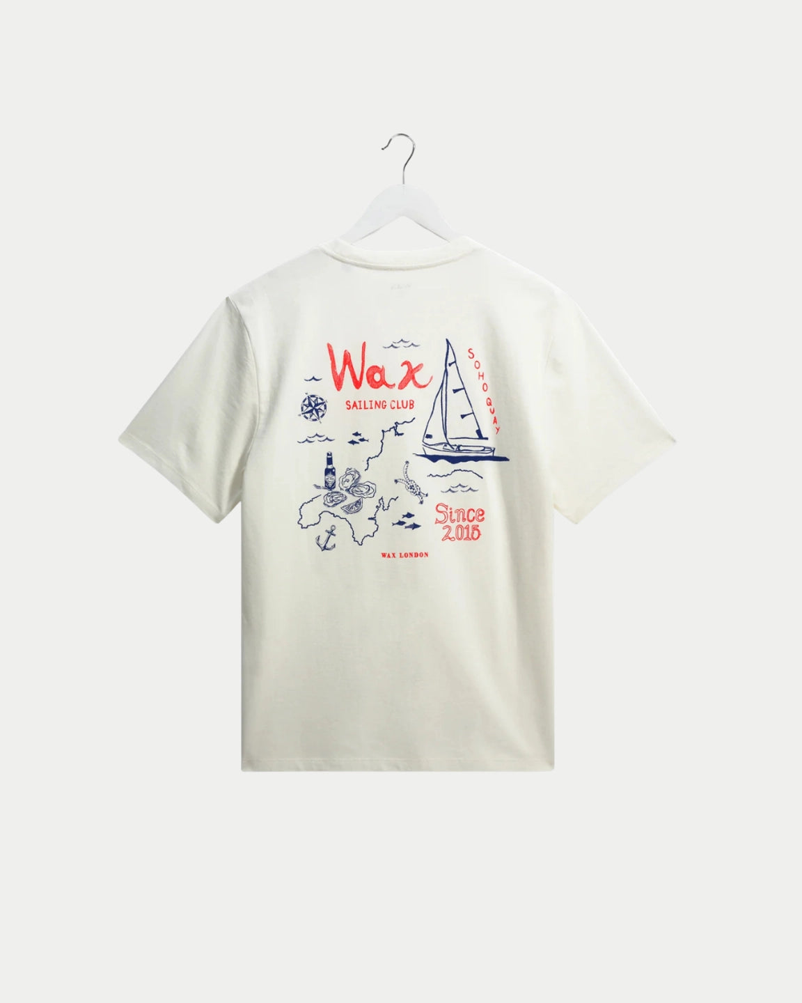 Wax London Dean Tee Sailing Map Print Off White Multi - Stuen Store Tilburg | De beste herenkleding en -accessoires in Tilburg