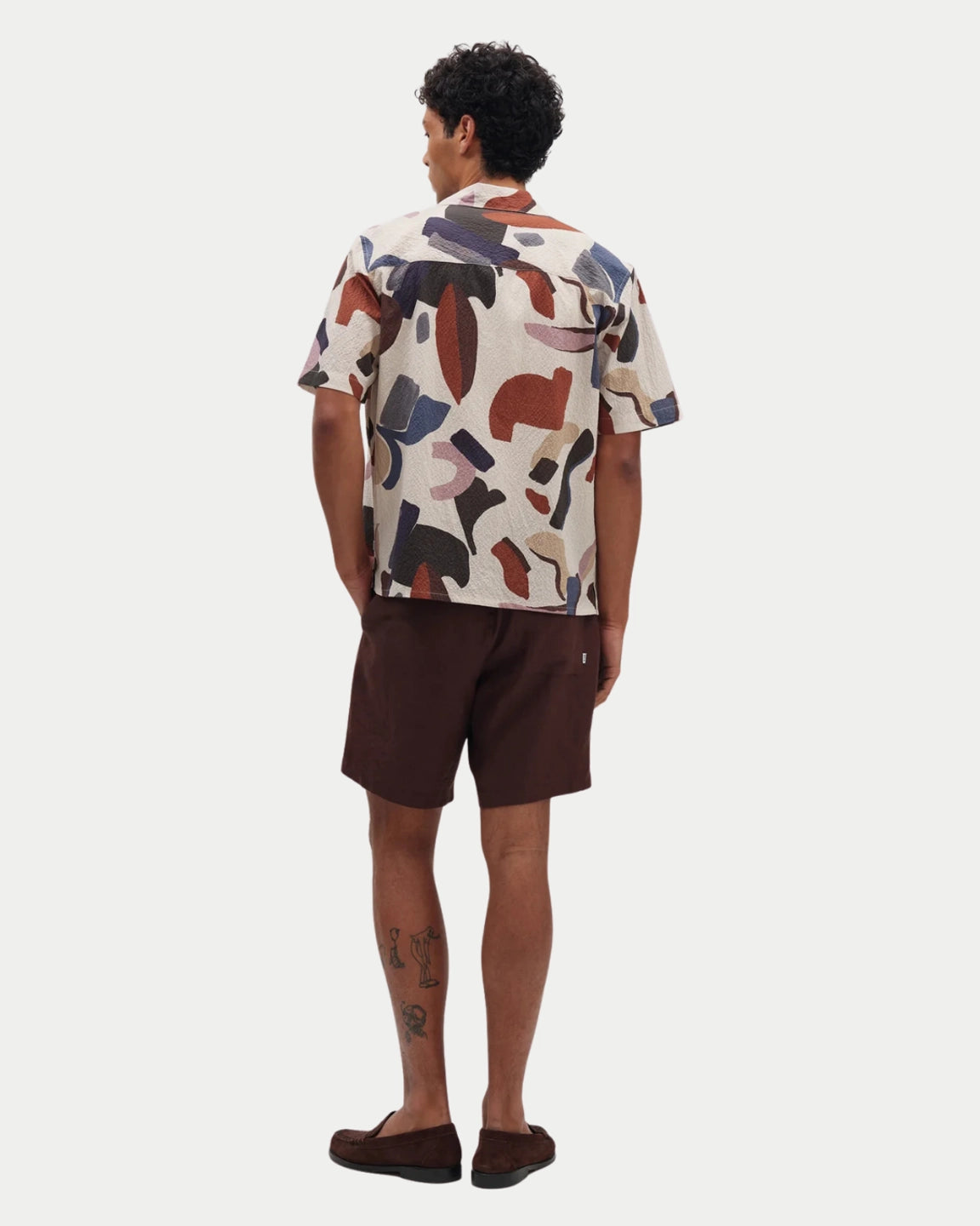 Wax London Didcot Shirt Abstract Shapes Ecru / Multi - Stuen Store Tilburg | De beste herenkleding en -accessoires in Tilburg