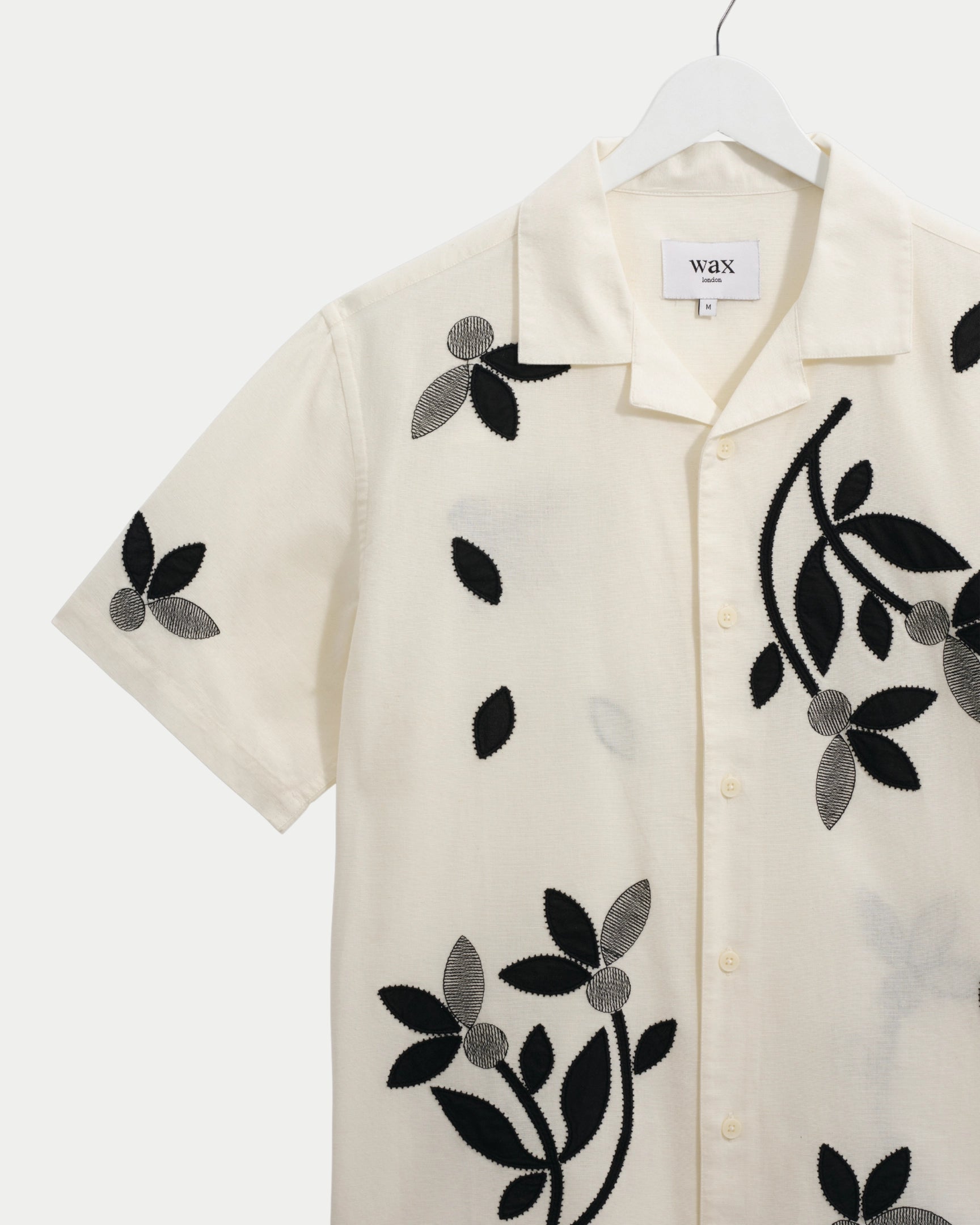 Didcot Shirt Bloom Applique Ecru Black