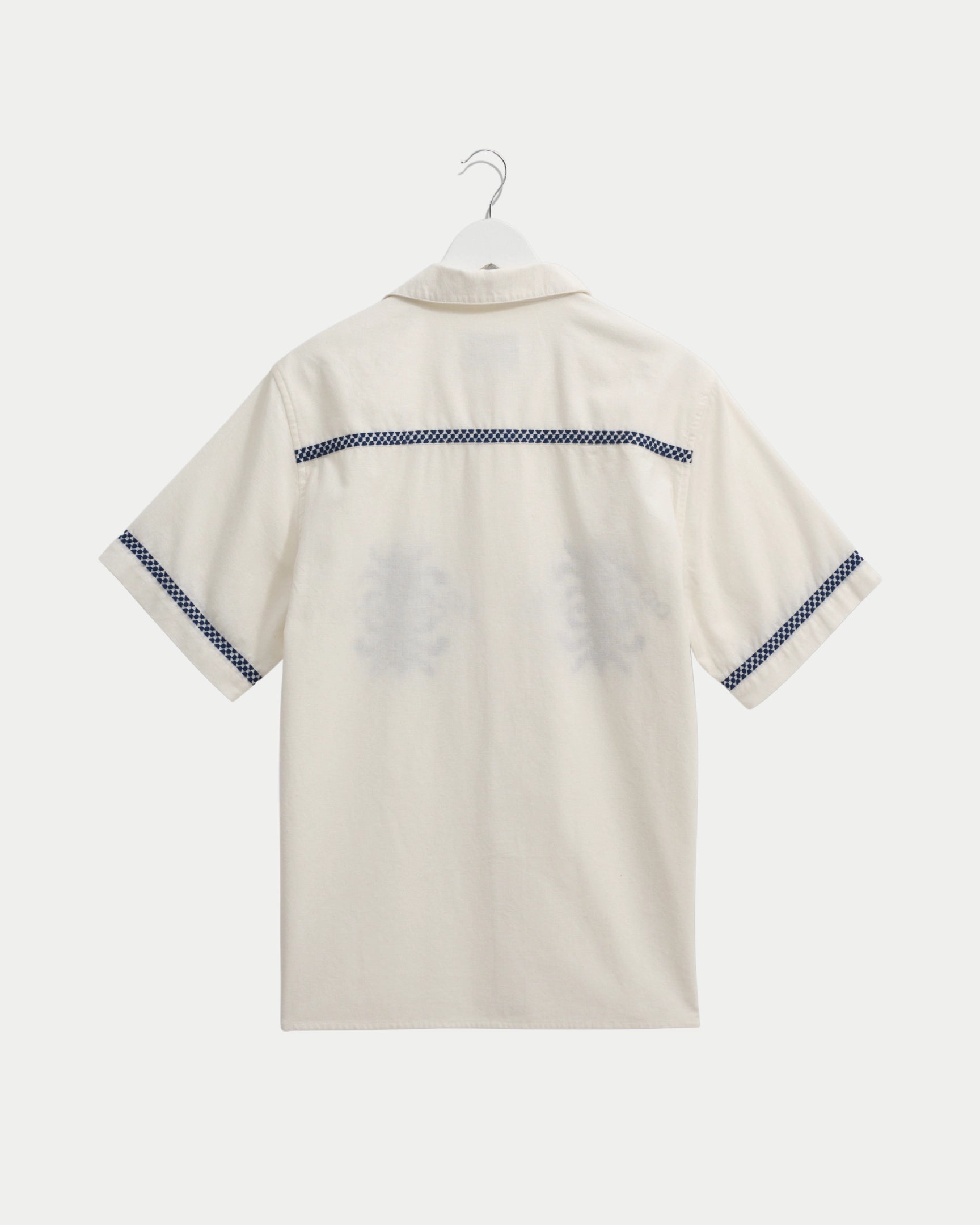 Didcot Shirt Crest Motif Ecru Blue