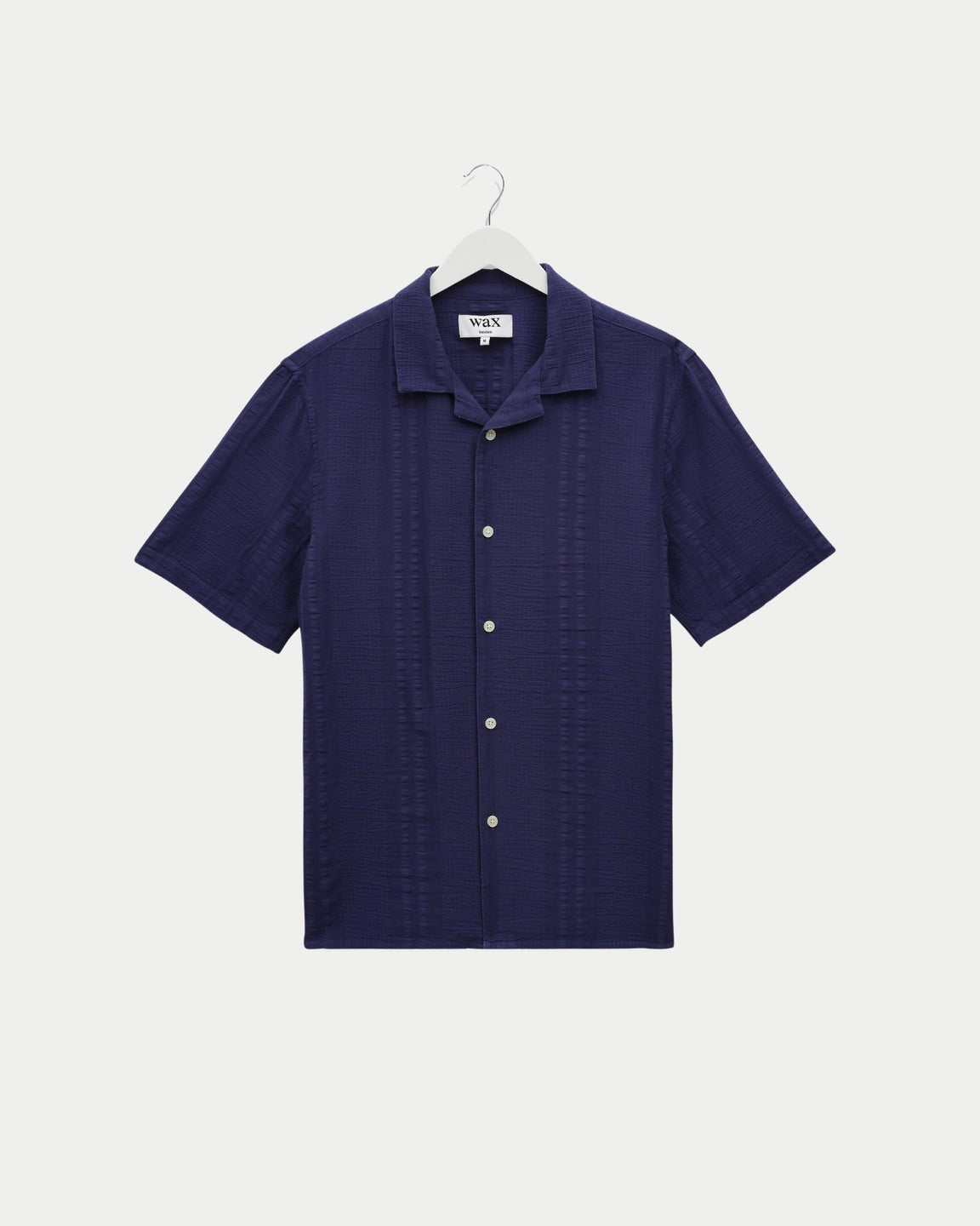 Wax London Didcot Shirt Double Weave Grid Dark Blue - Stuen Store Tilburg | De beste herenkleding en -accessoires