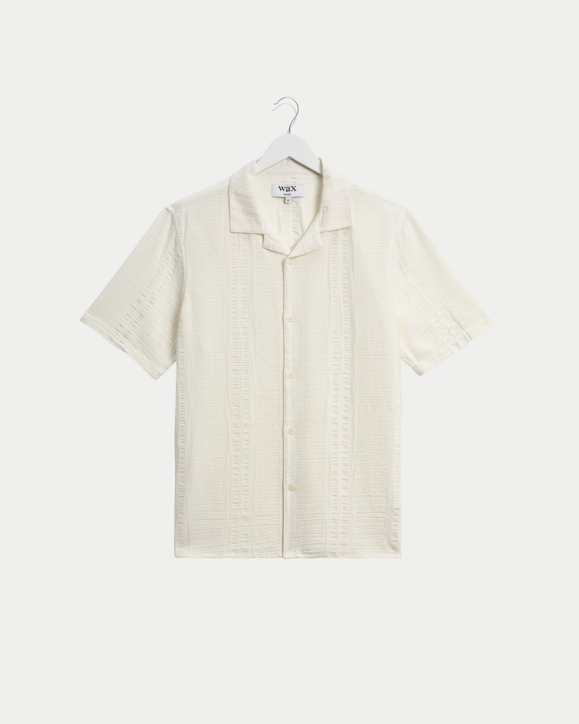 Wax London Didcot Shirt Double Weave Grid Ecru — 100% katoen Overhemd | Stuen Store Tilburg