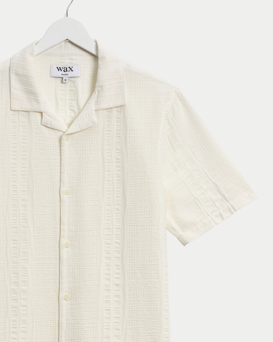 Wax London Didcot Shirt Double Weave Grid Ecru — 100% katoen Overhemd | Stuen Store Tilburg