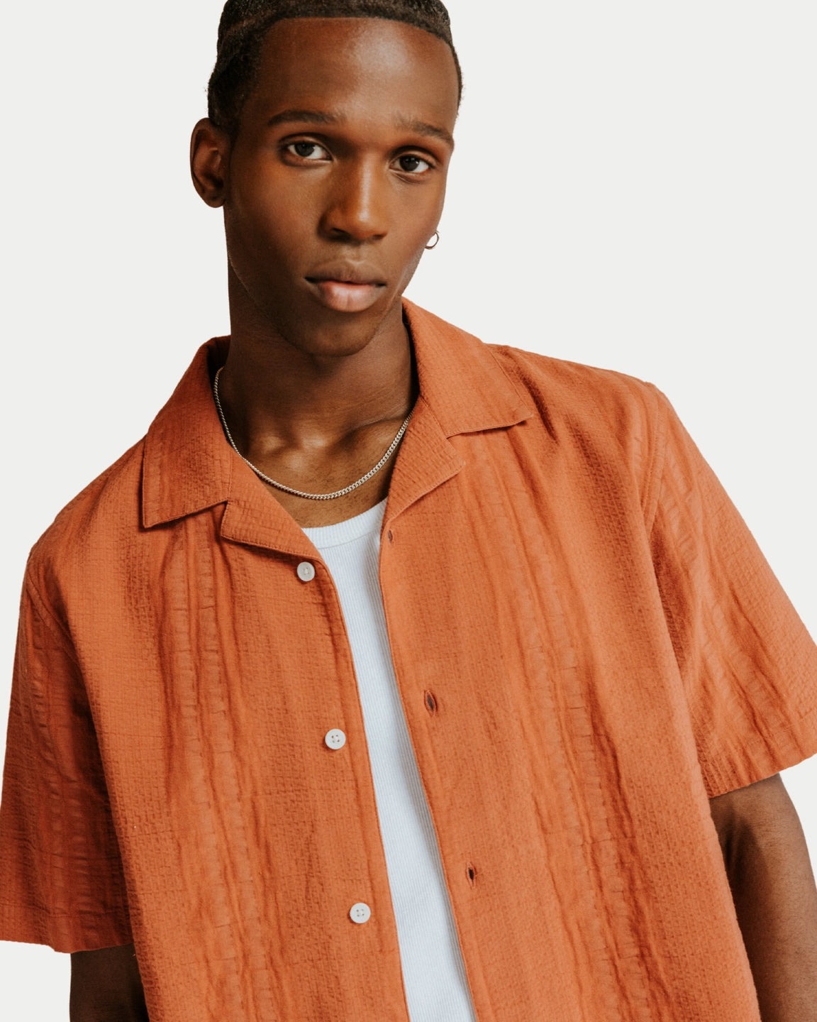 Wax London Didcot Shirt Double Weave Grid Rust - Stuen Store Tilburg | De beste herenkleding en -accessoires