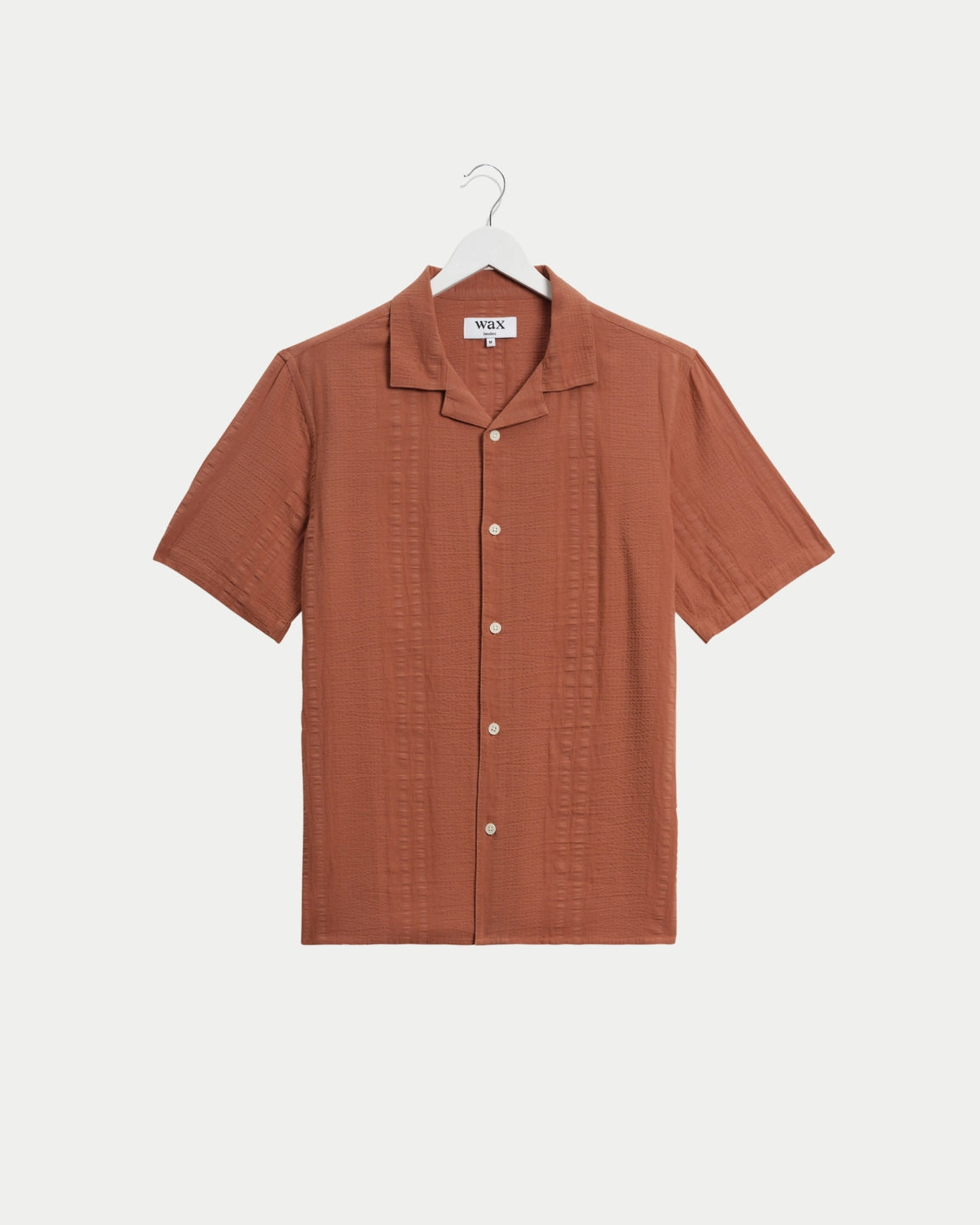 Wax London Didcot Shirt Double Weave Grid Rust - Stuen Store Tilburg | De beste herenkleding en -accessoires