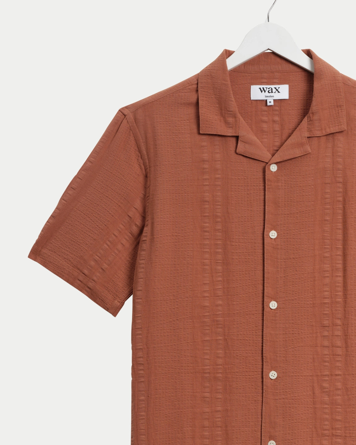 Wax London Didcot Shirt Double Weave Grid Rust - Stuen Store Tilburg | De beste herenkleding en -accessoires