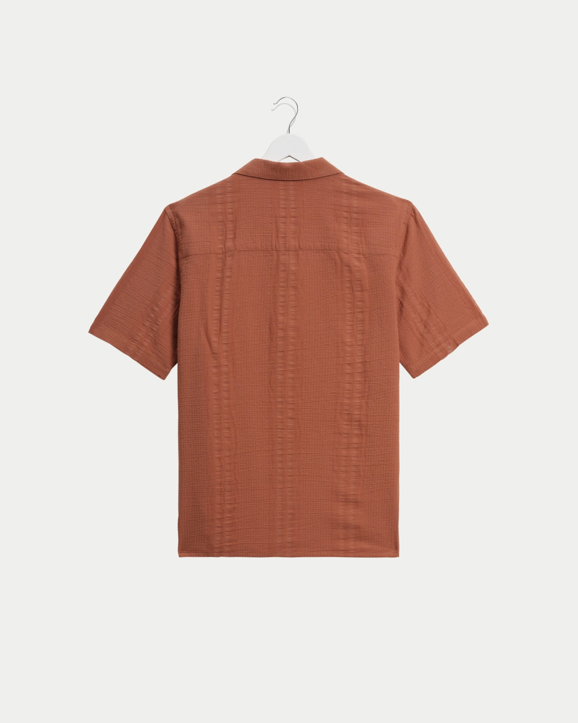 Wax London Didcot Shirt Double Weave Grid Rust - Stuen Store Tilburg | De beste herenkleding en -accessoires