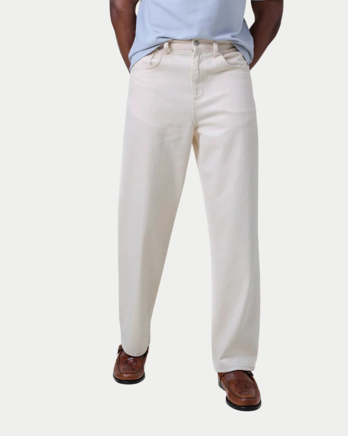 Wax London Felix Loose Fit Denim Jean Ecru - Stuen Store Tilburg | De beste herenkleding en -accessoires