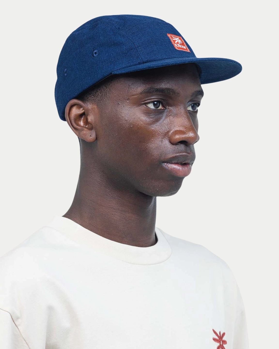 Olow Five Panel Flower Cap Blue Denim - Stuen Store Tilburg | De beste herenkleding en -accessoires