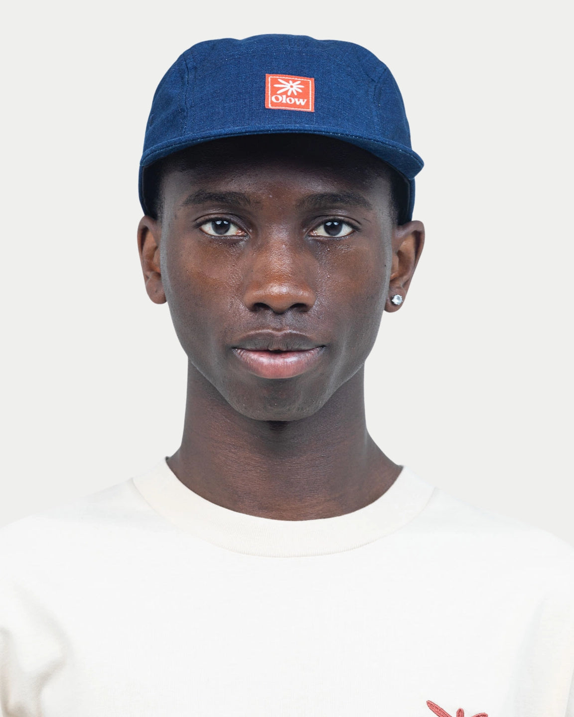 Olow Five Panel Flower Cap Blue Denim - Stuen Store Tilburg | De beste herenkleding en -accessoires