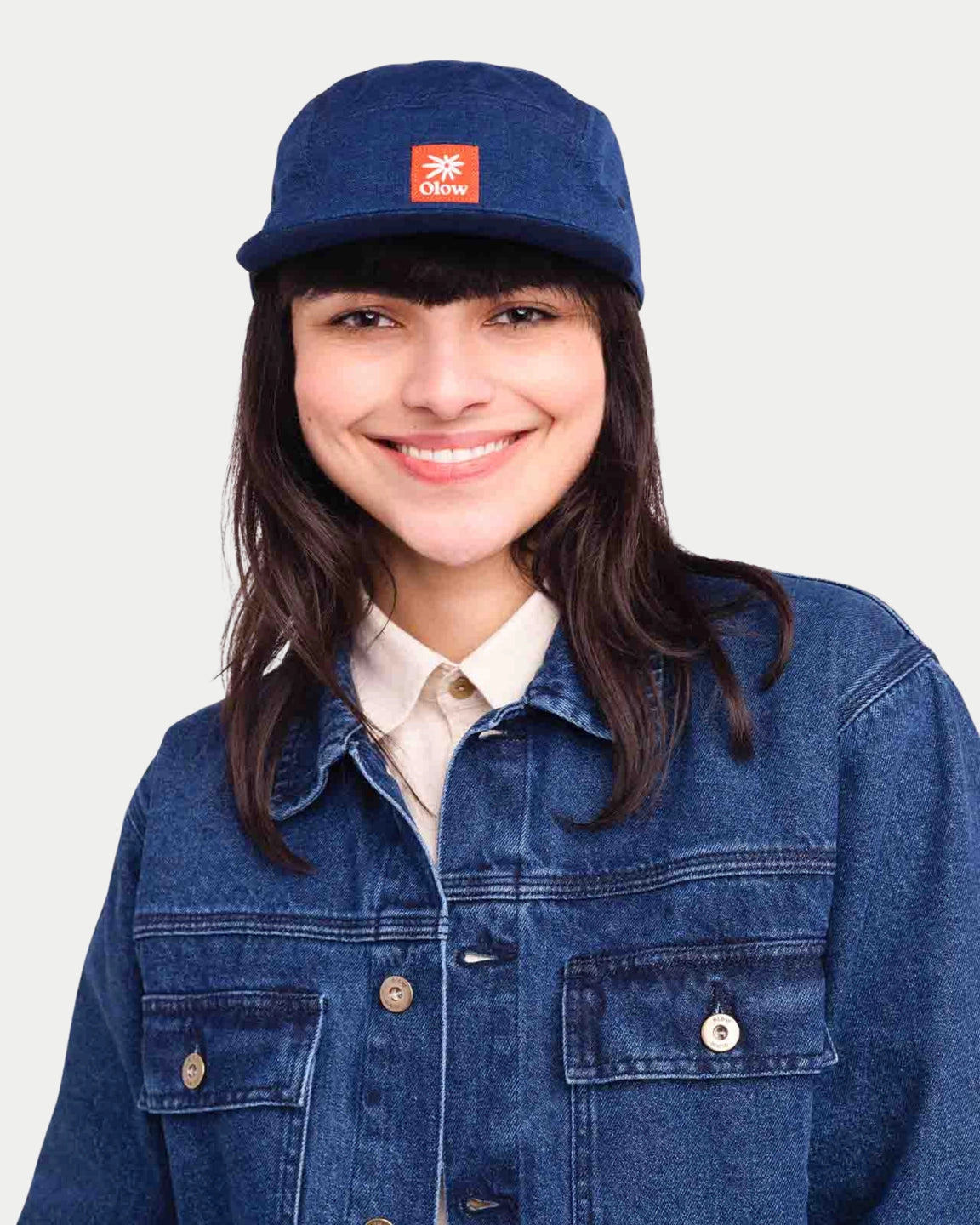 Olow Five Panel Flower Cap Blue Denim - Stuen Store Tilburg | De beste herenkleding en -accessoires