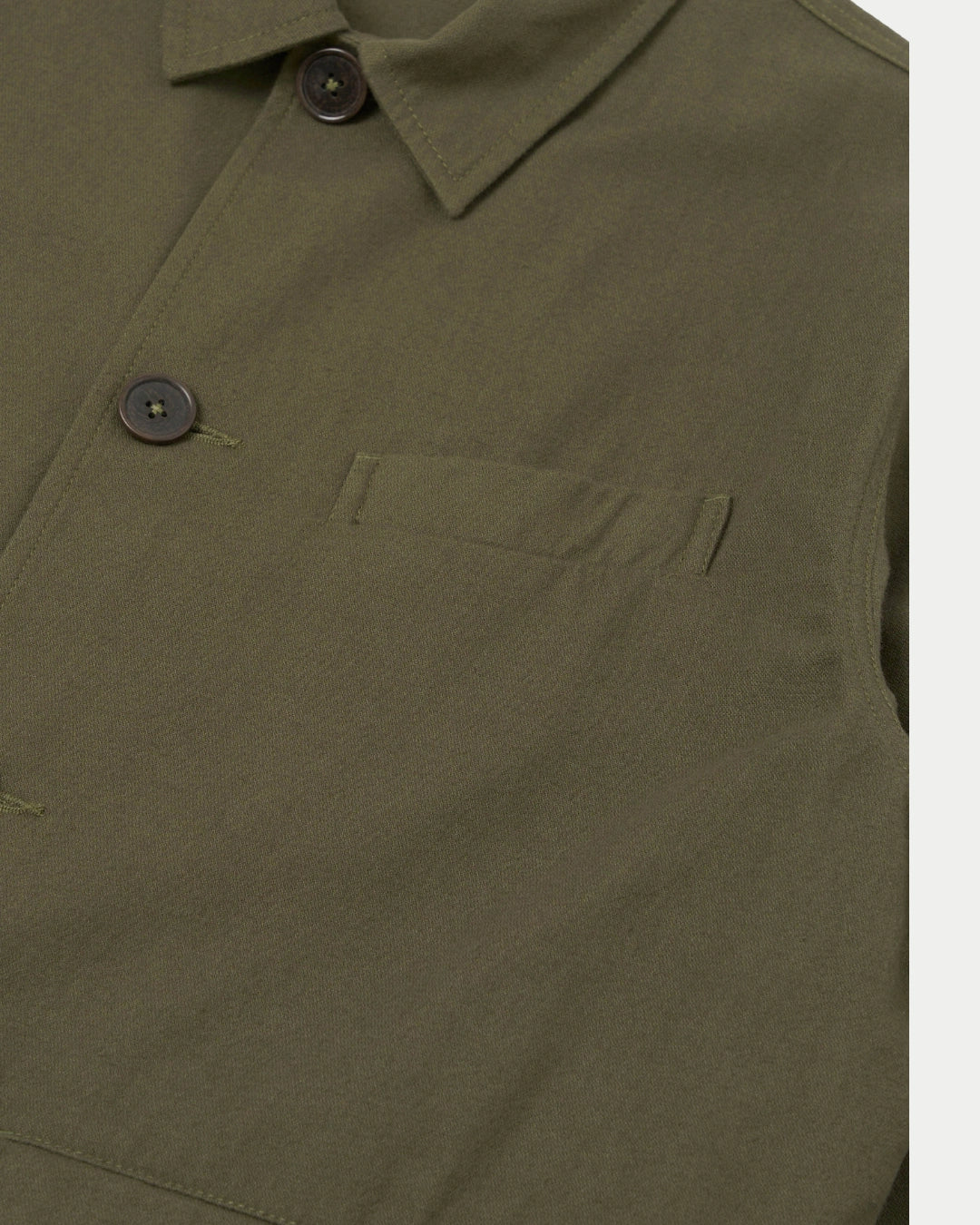 Universal Works Frank Jacket Brushed Moleskin Olive, Groene jassen | Stuen Store Tilburg