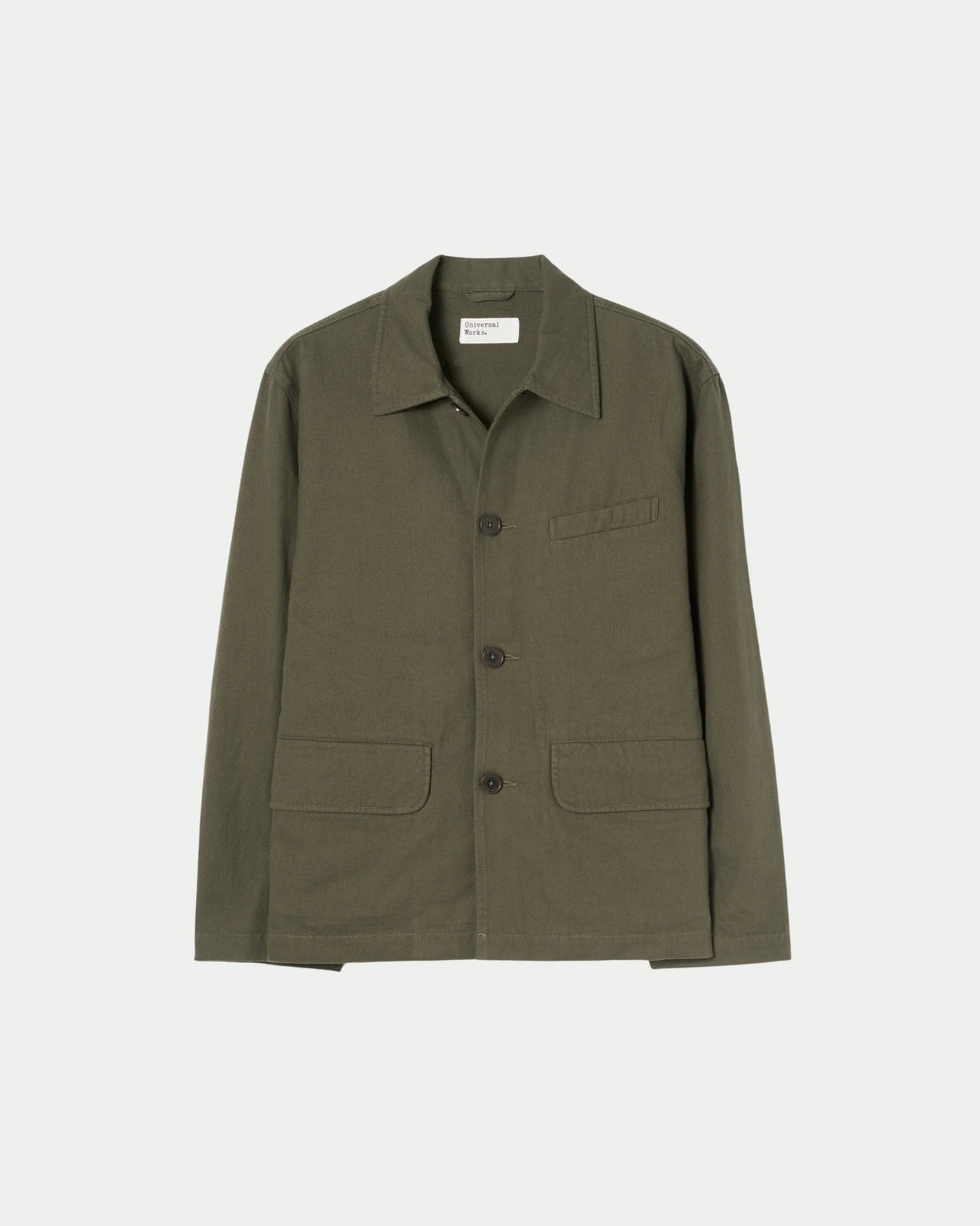 Universal Works Frank Jacket Brushed Moleskin Olive, Groene jassen | Stuen Store Tilburg