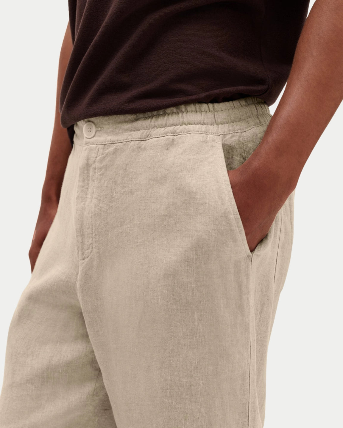 Wax London Glencoe Washed Linen Trouser Beige — Straight fit, linnen | Stuen Store Tilburg