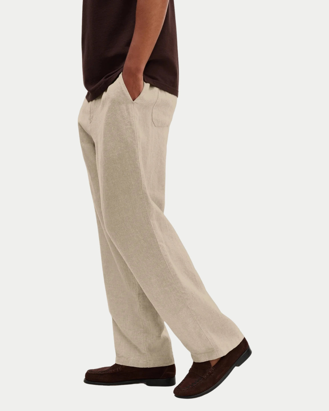Wax London Glencoe Washed Linen Trouser Beige - Stuen Store Tilburg | De beste herenkleding en -accessoires in Tilburg