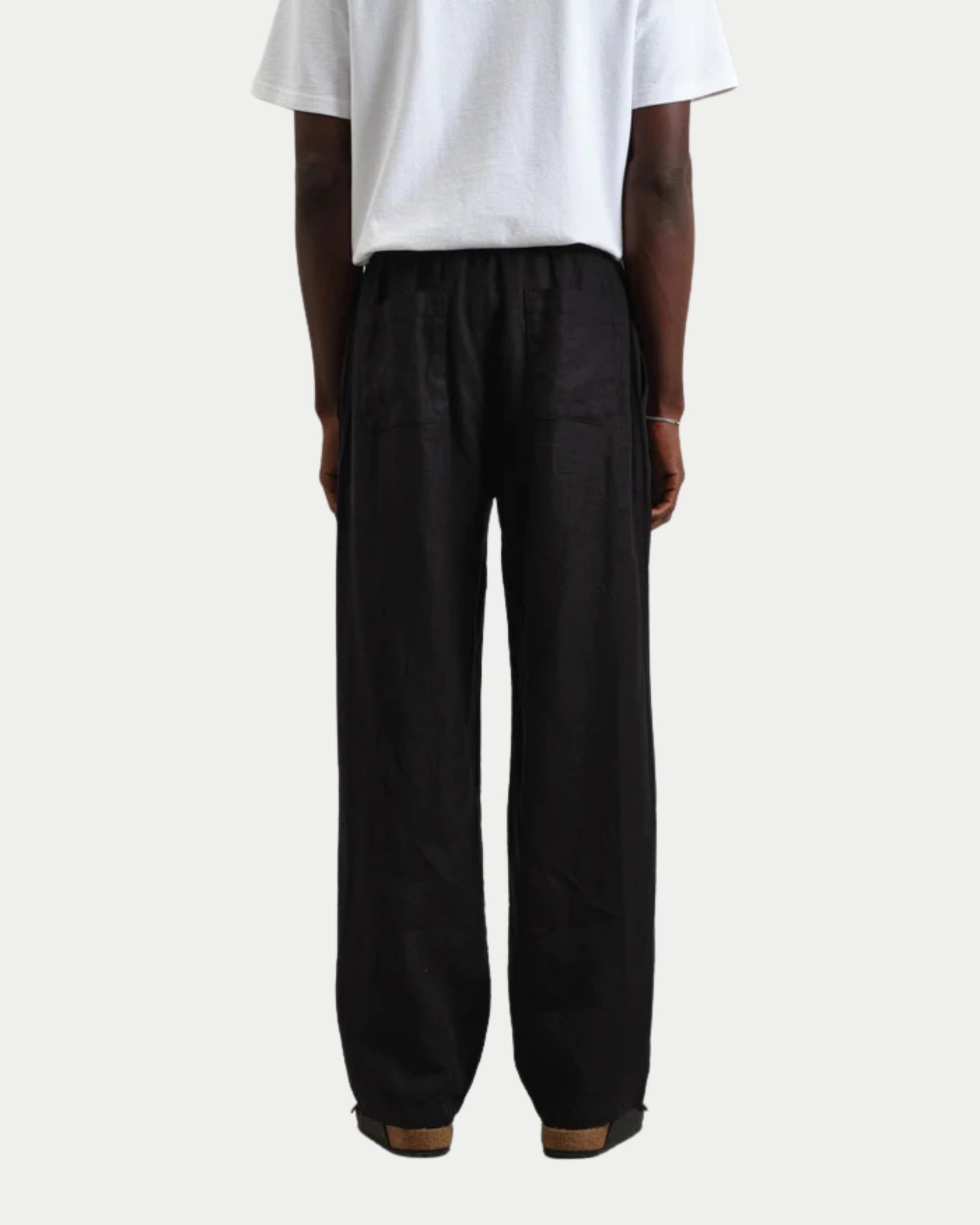Glencoe Washed Linen Trouser Black