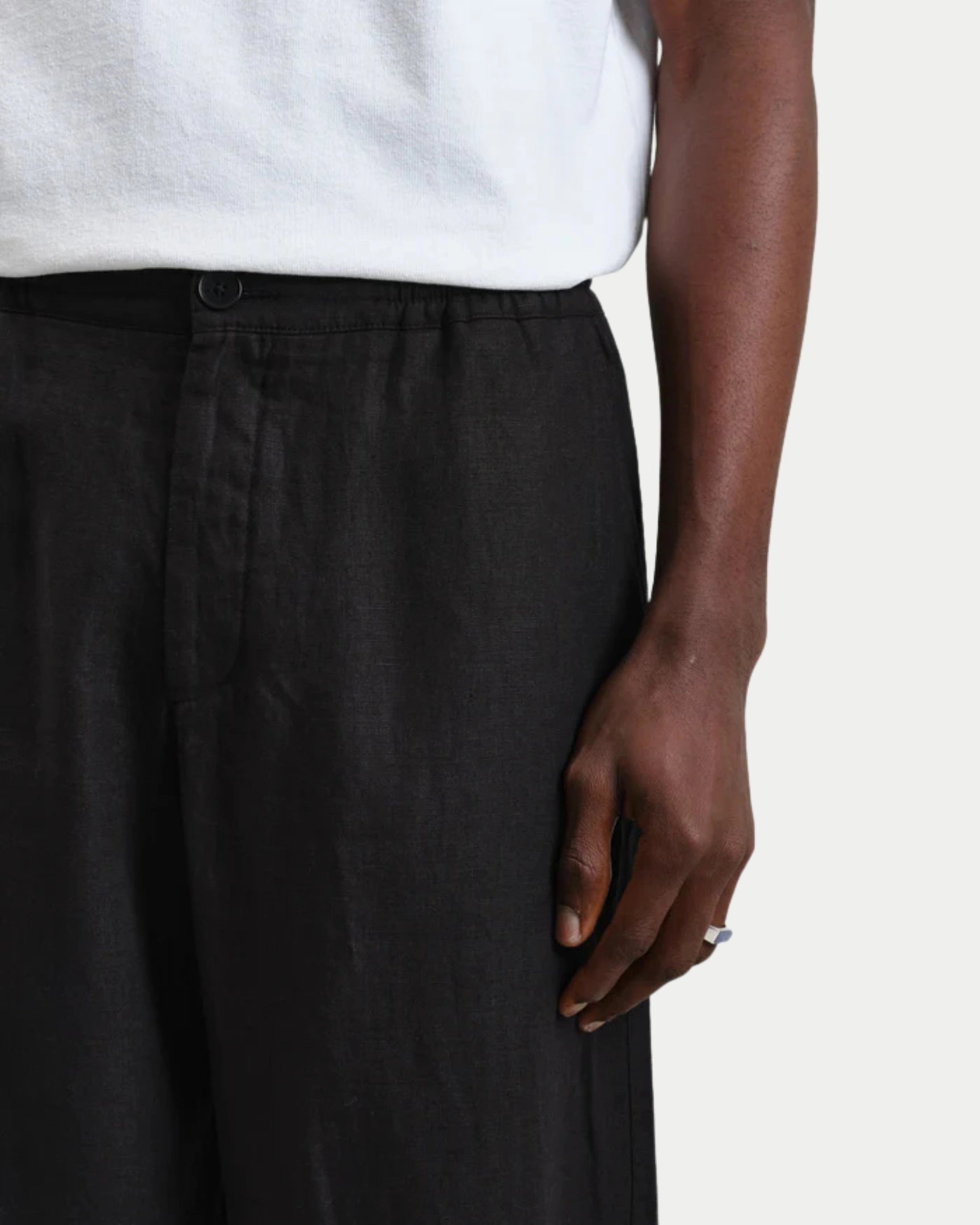 Glencoe Washed Linen Trouser Black