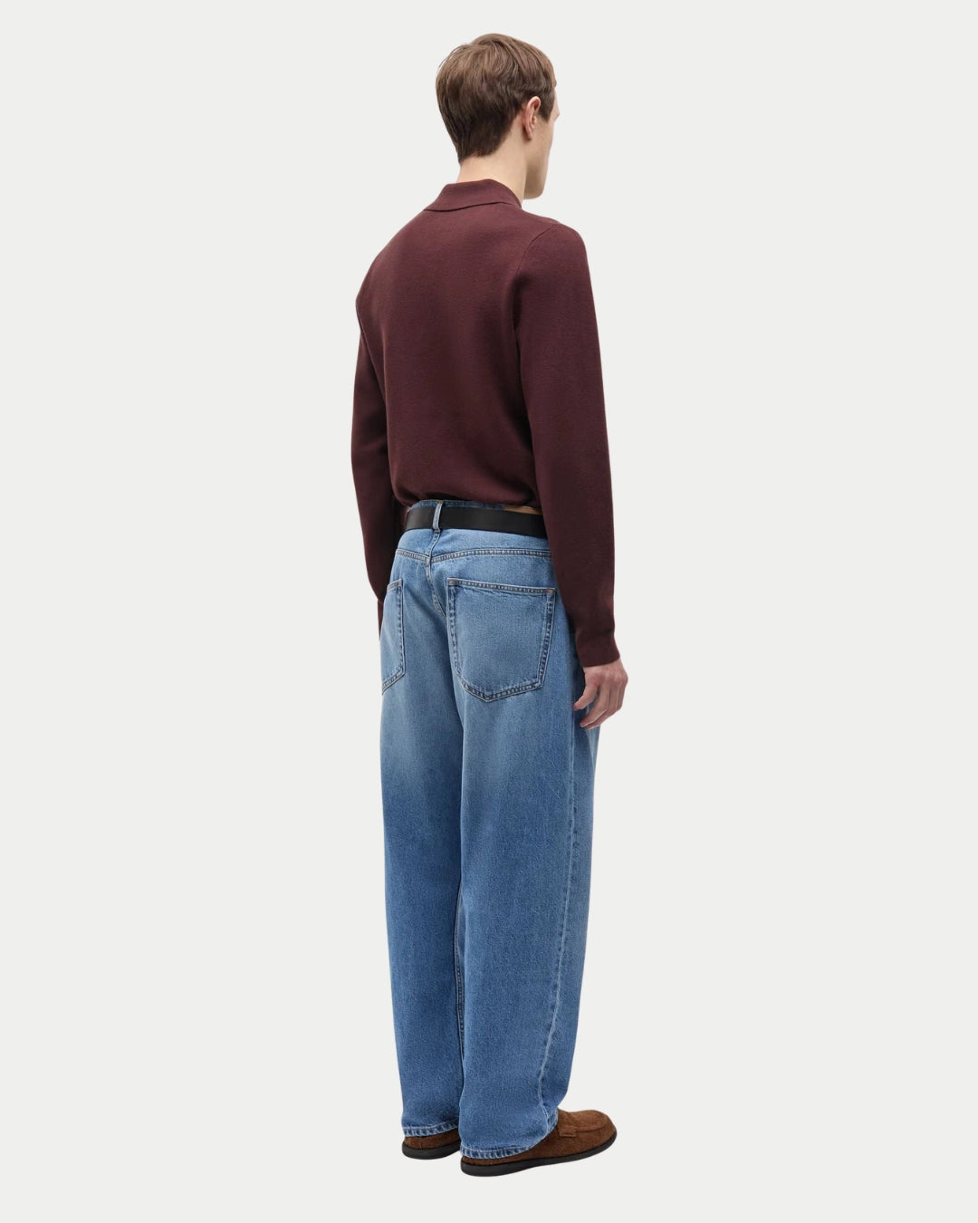 Samsøe Samsøe Guna Half Zip Bitter Chocolate, Regular fit bruine sweater van viscose | Stuen Store Tilburg