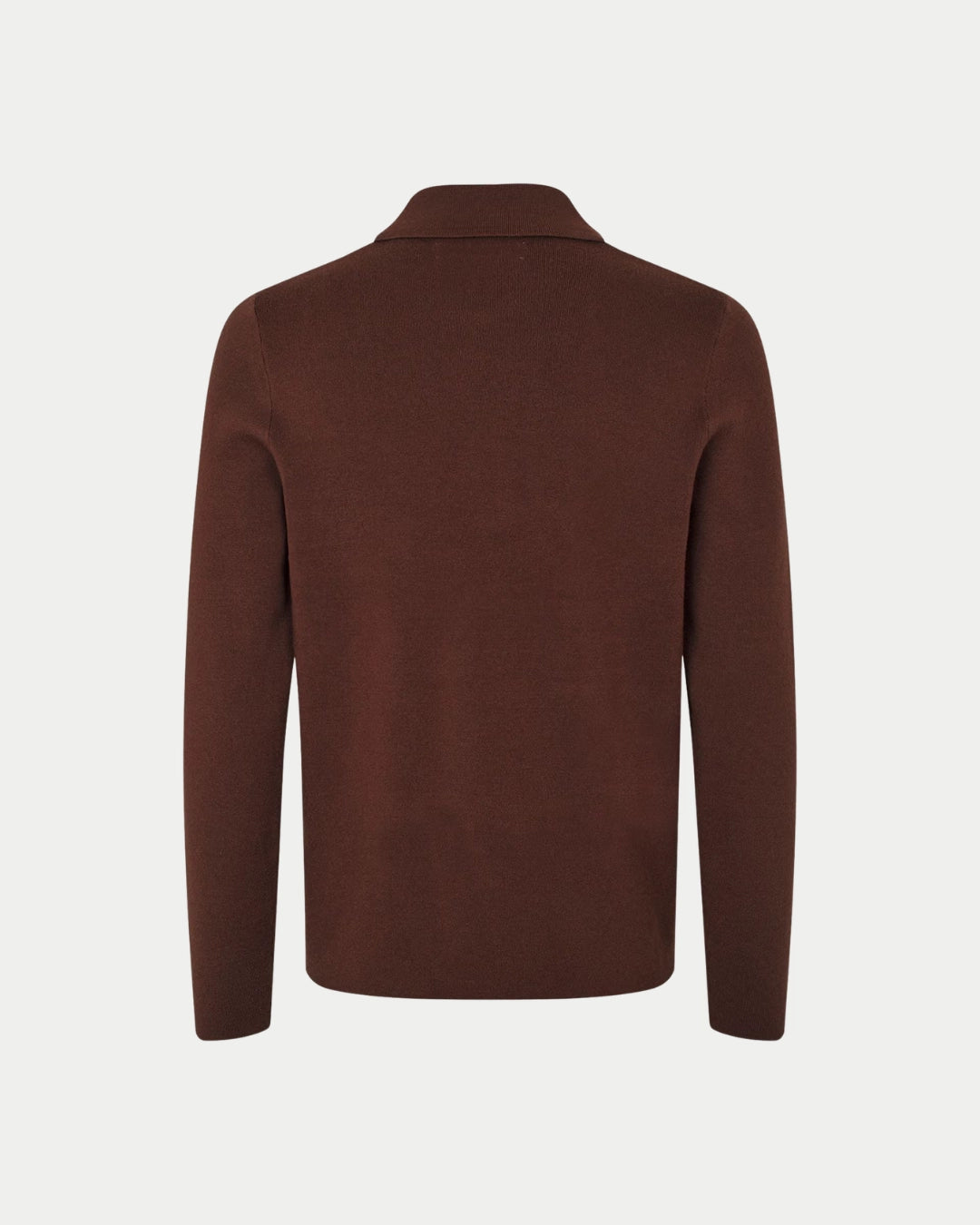 Samsøe Samsøe Guna Half Zip Bitter Chocolate, Regular fit bruine sweater van viscose | Stuen Store Tilburg