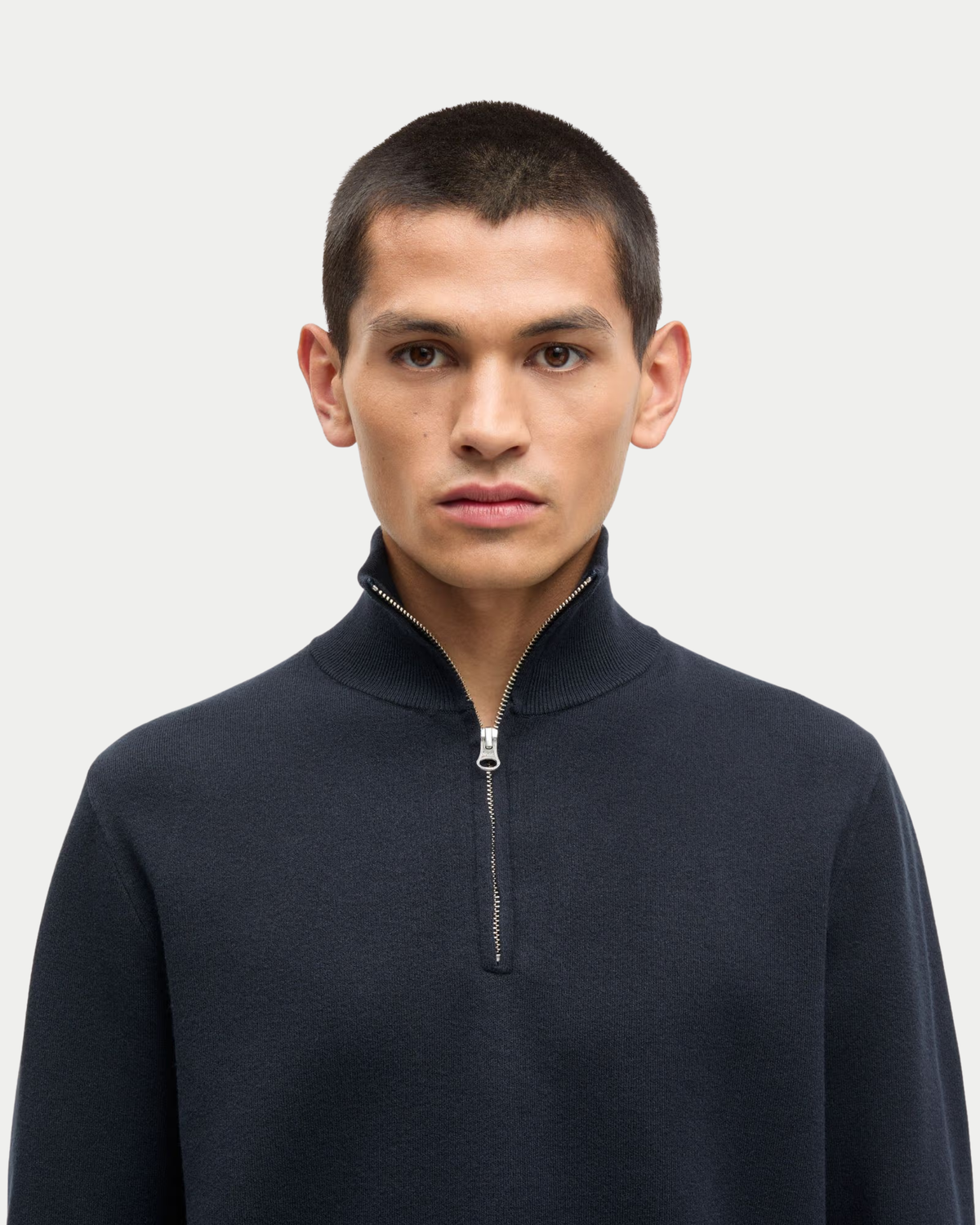 Samsøe Samsøe Gunan Turtle Neck Zip Sky Captain — quarter zip pullover van Samsøe Samsøe is niet | Stuen Store Tilburg