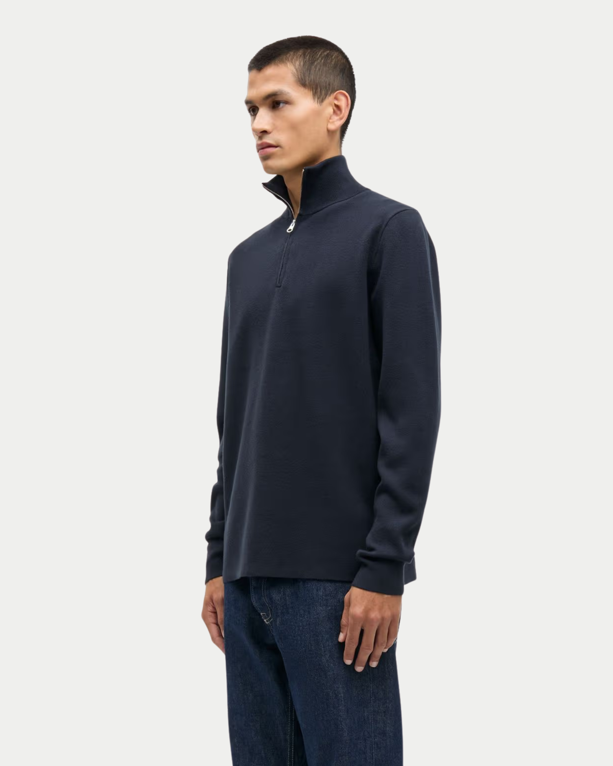 Samsøe Samsøe Gunan Turtle Neck Zip Sky Captain — quarter zip pullover van Samsøe Samsøe is niet | Stuen Store Tilburg