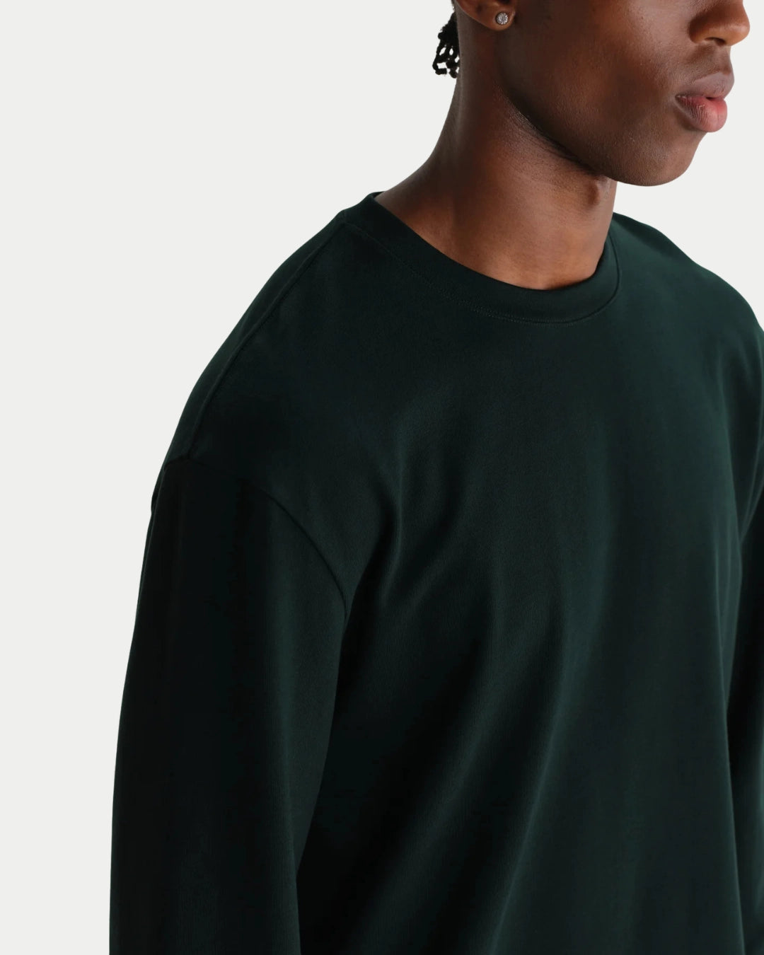 Wax London Hayden Long Sleeve Dark Green, Bruine longsleeve van zwaar biologisch katoen | Stuen Store Tilburg