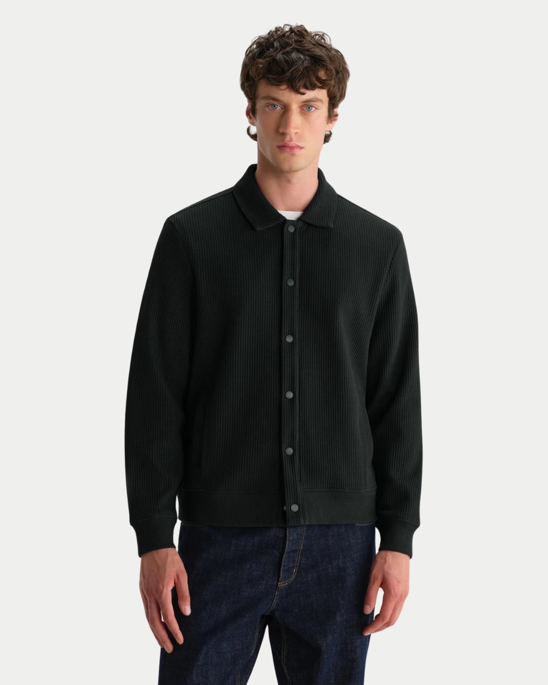 Wax London Hays Waffle Jersey Overshirt Dark Green, Groene overshirt van biologisch katoen | Stuen Store Tilburg