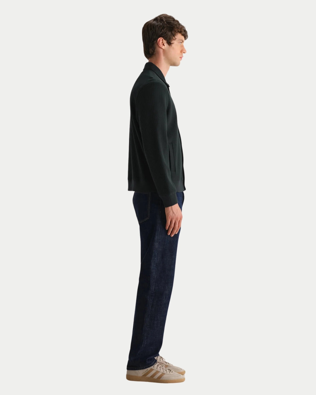 Wax London Hays Waffle Jersey Overshirt Dark Green, Groene overshirt van biologisch katoen | Stuen Store Tilburg