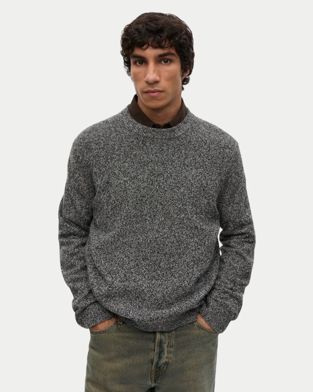 Pull En Maille Isak Noir Blanc Mélange