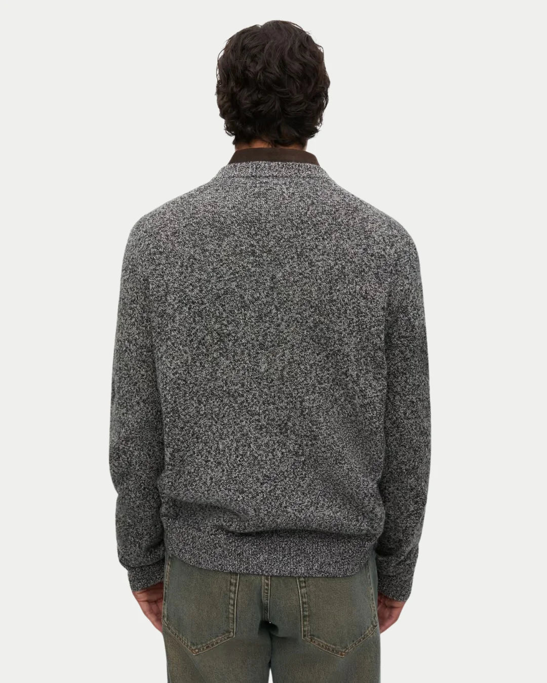 Pull En Maille Isak Noir Blanc Mélange
