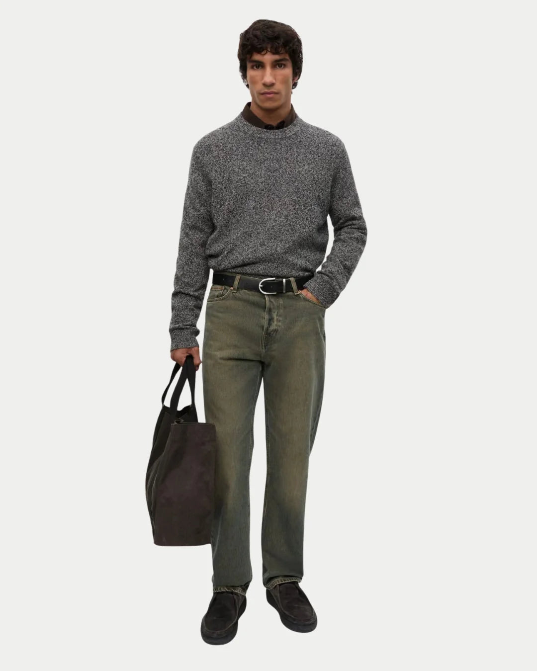 Pull En Maille Isak Noir Blanc Mélange