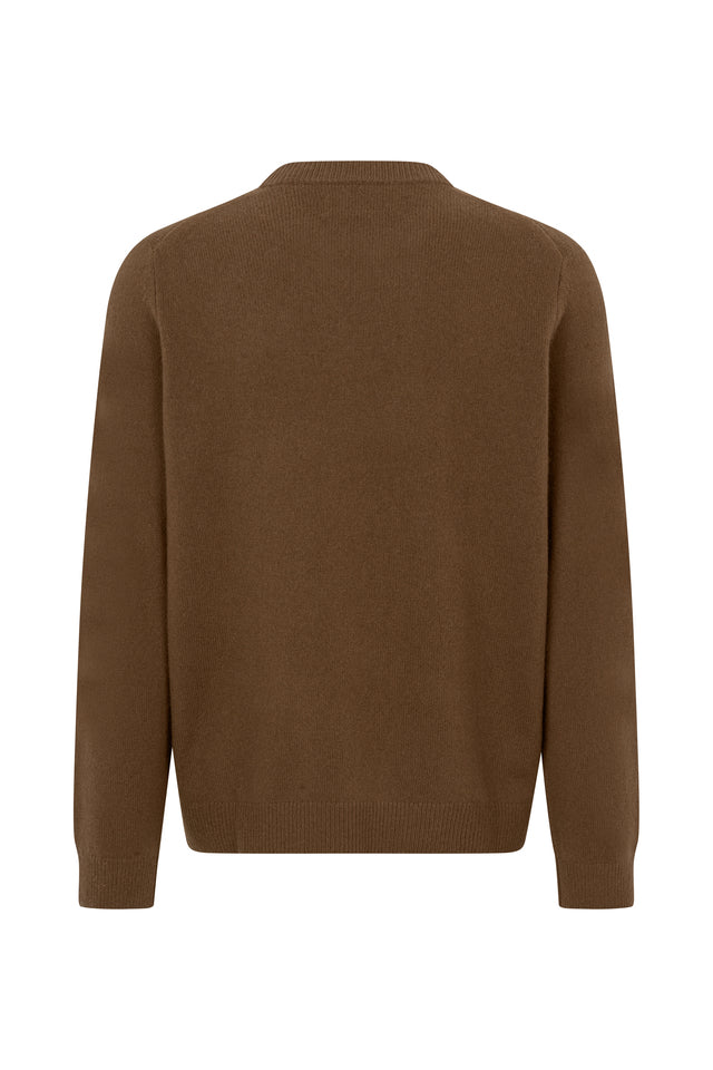 Samsøe Samsøe Isak Knit Sweater Nuthatch — 100% merino wol | Stuen Store Tilburg