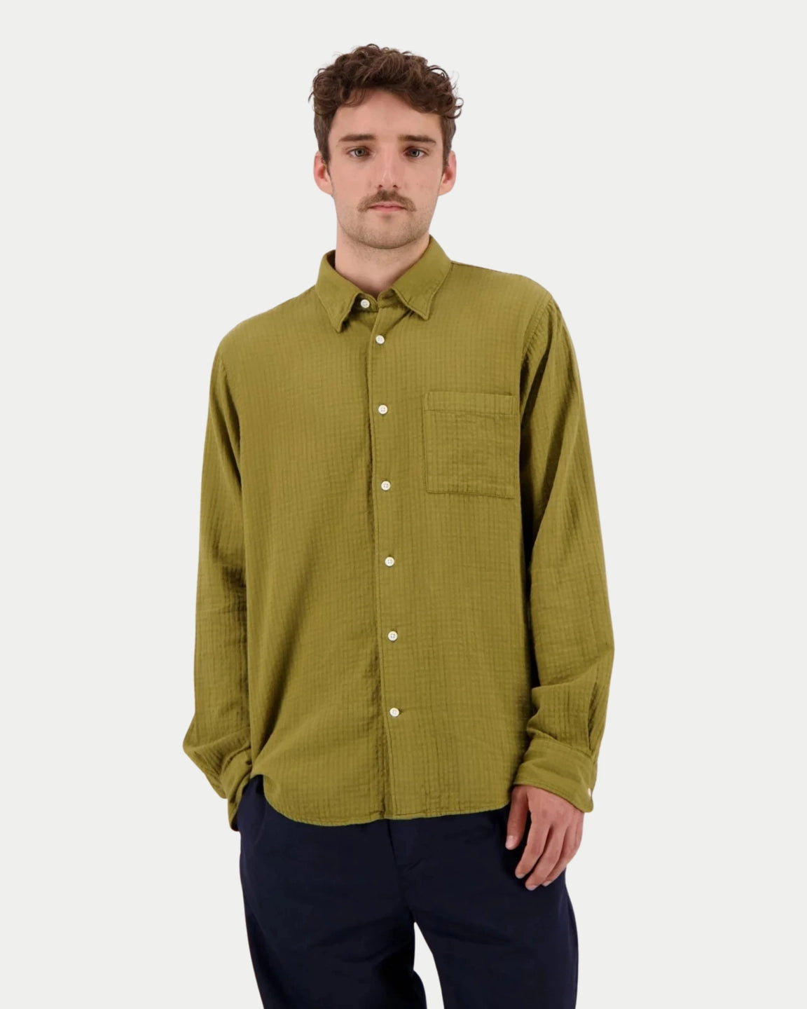 Castart Konga Shirt Khaki — Normale pasvorm, zacht katoen Overhemd | Stuen Store Tilburg